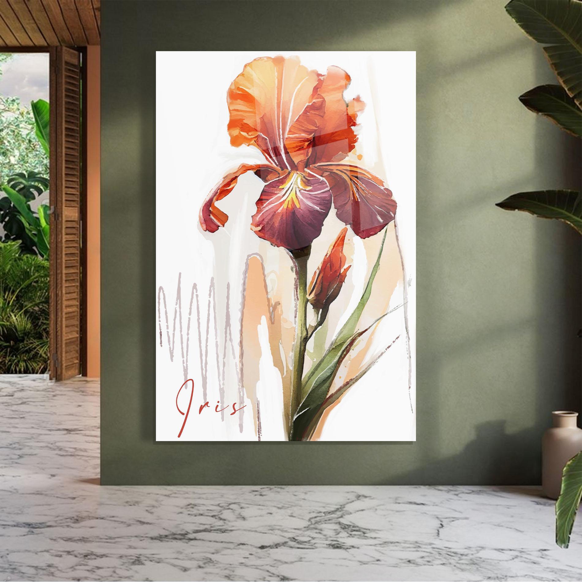 Glasbild Orange Iris mockup 7