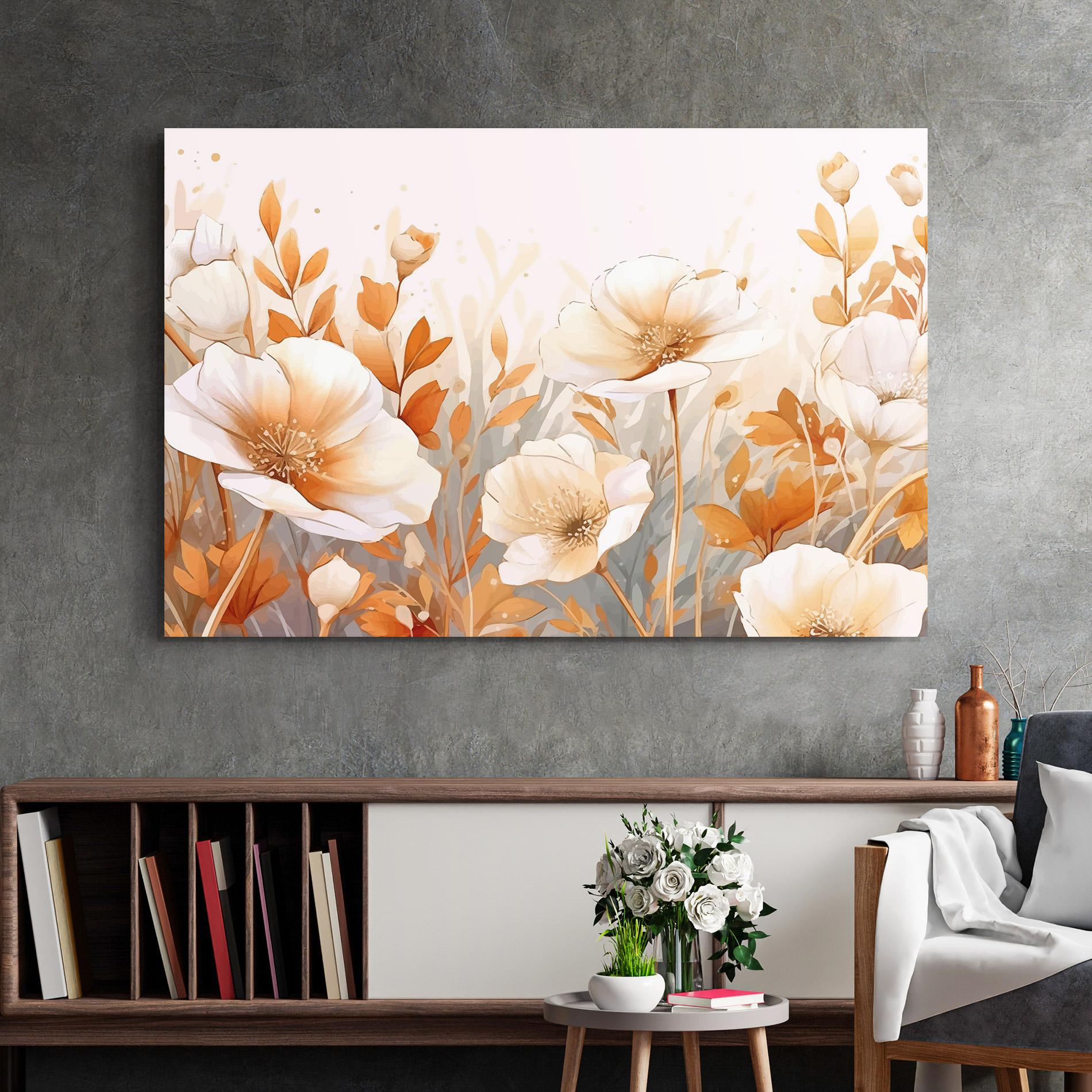 Glasbild Orange Cream Poppy mockup 2