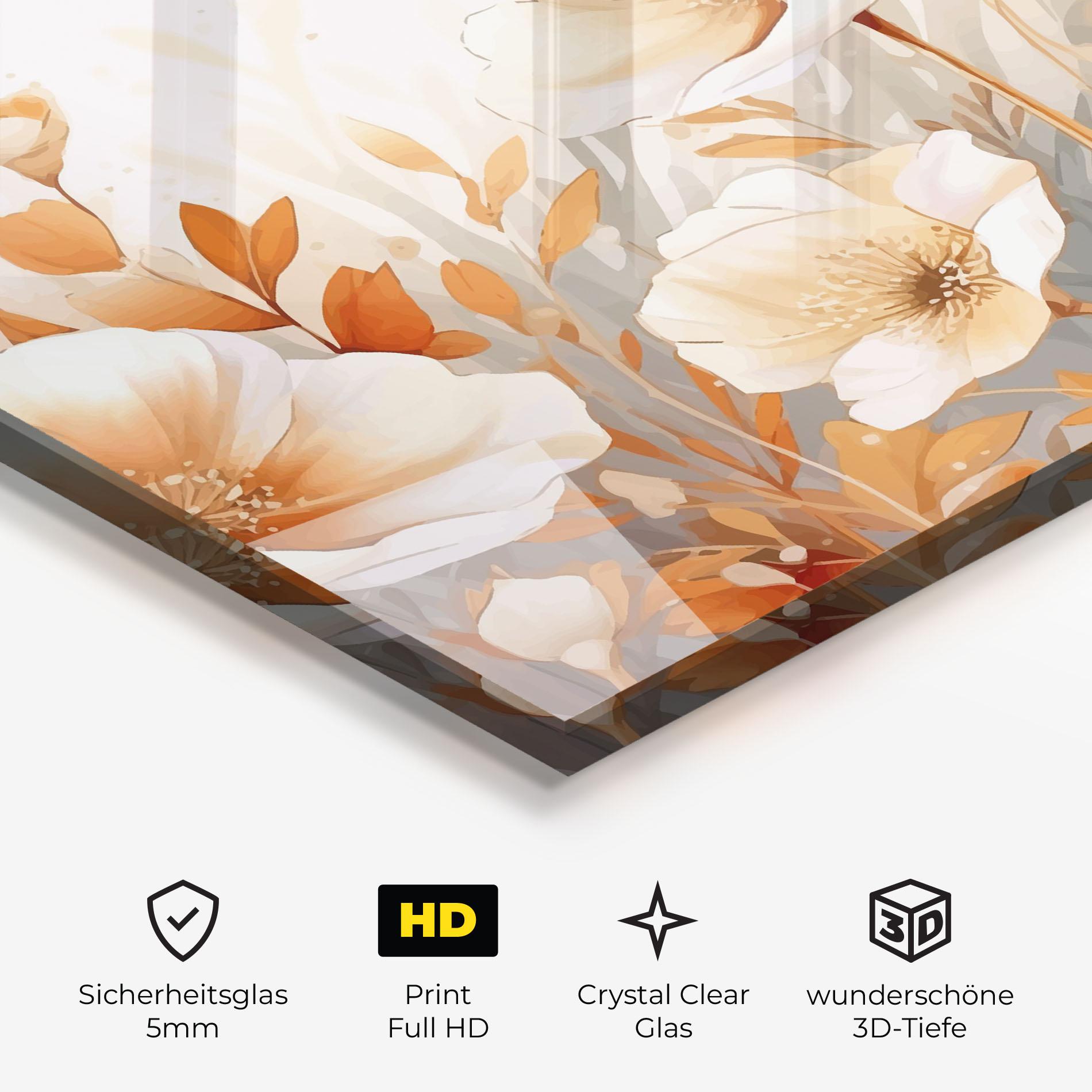 Glasbild Orange Cream Poppy mockup 3