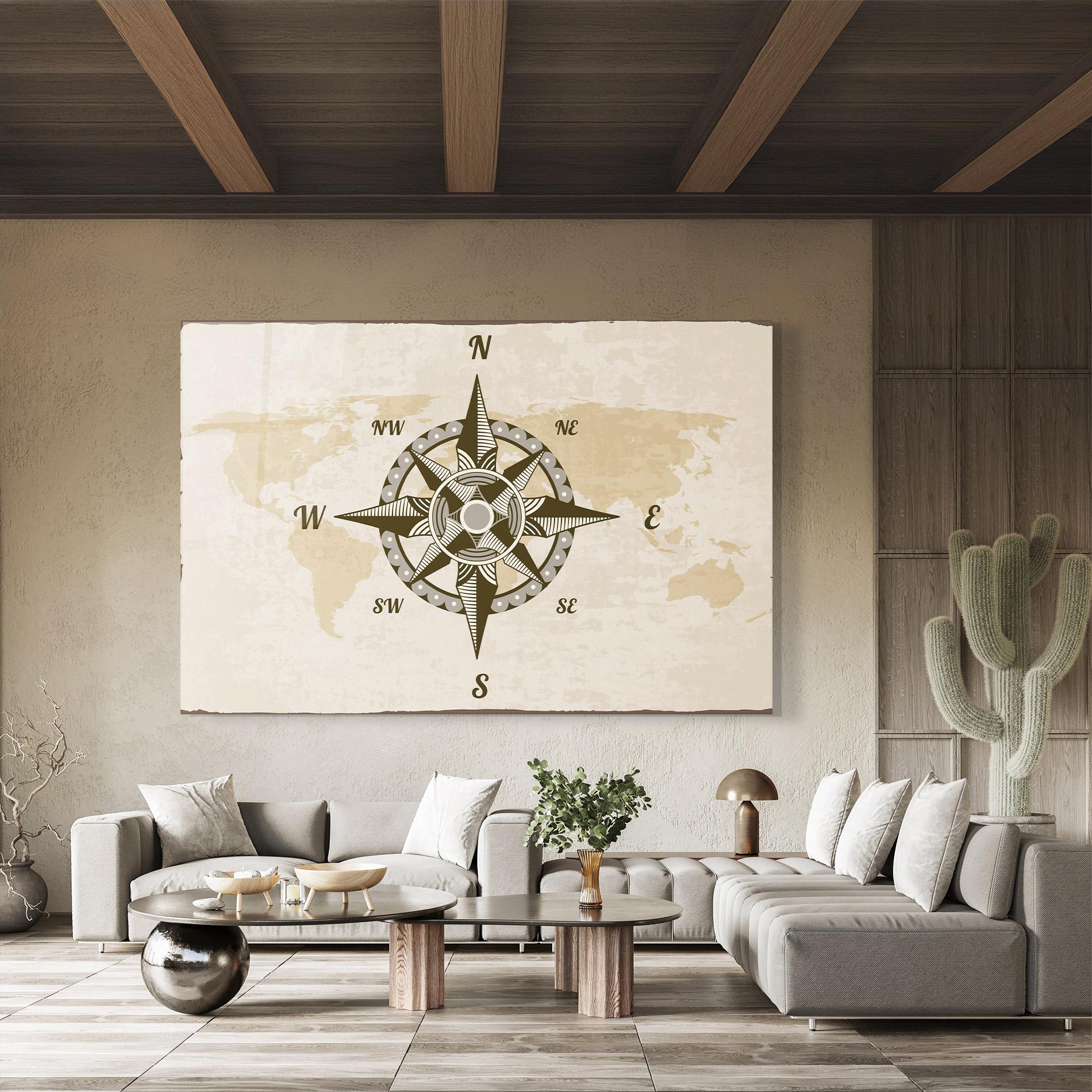 Glasbild Nautical Compass mockup 8
