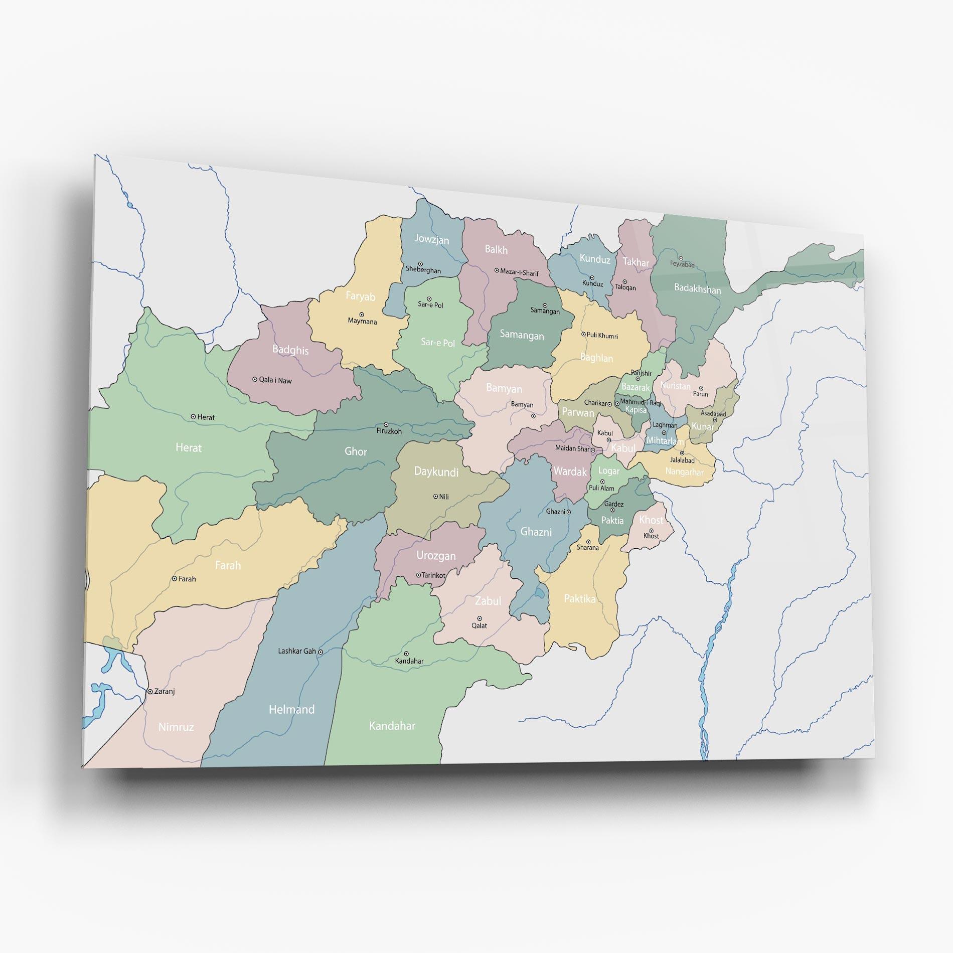 Glasbild Afghanistan Map mockup 6