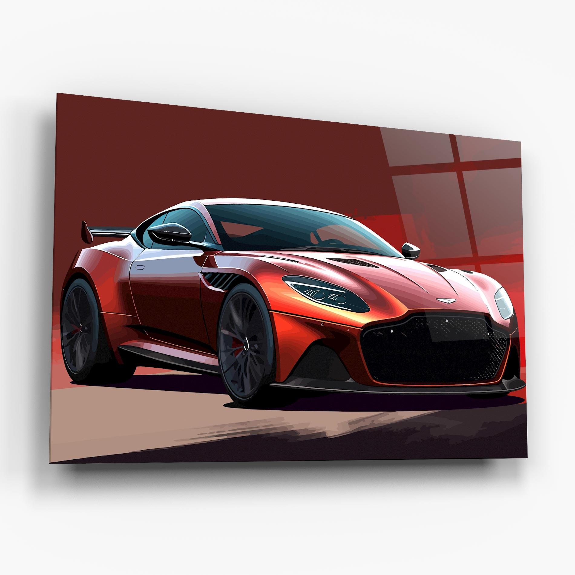 Glasbild Red Cool Car mockup 6