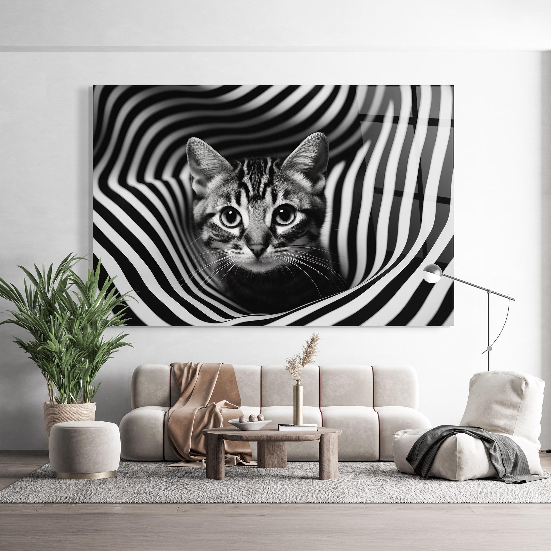 Glasbild Closeup Cat Portrait mockup 9