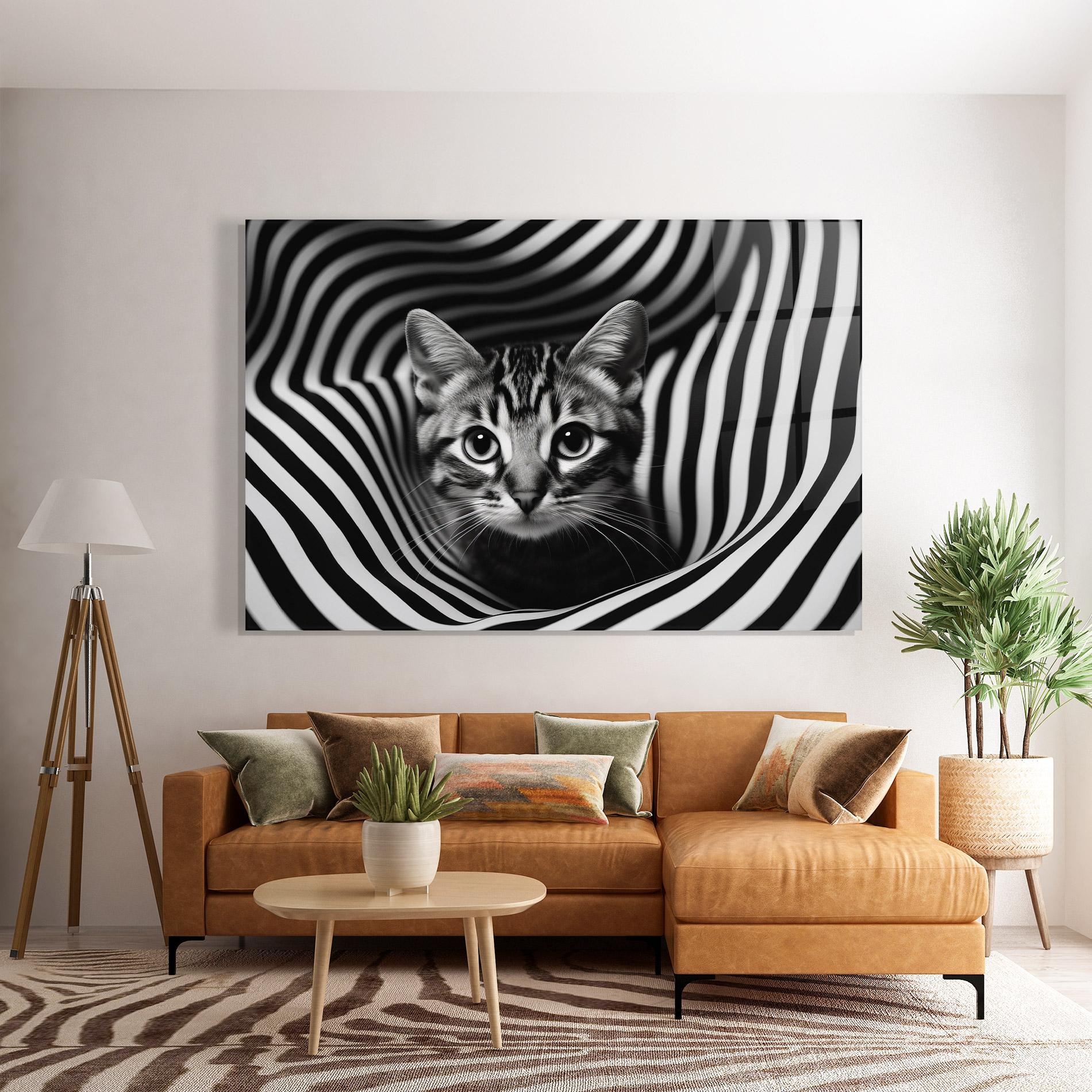 Glasbild Closeup Cat Portrait mockup 7