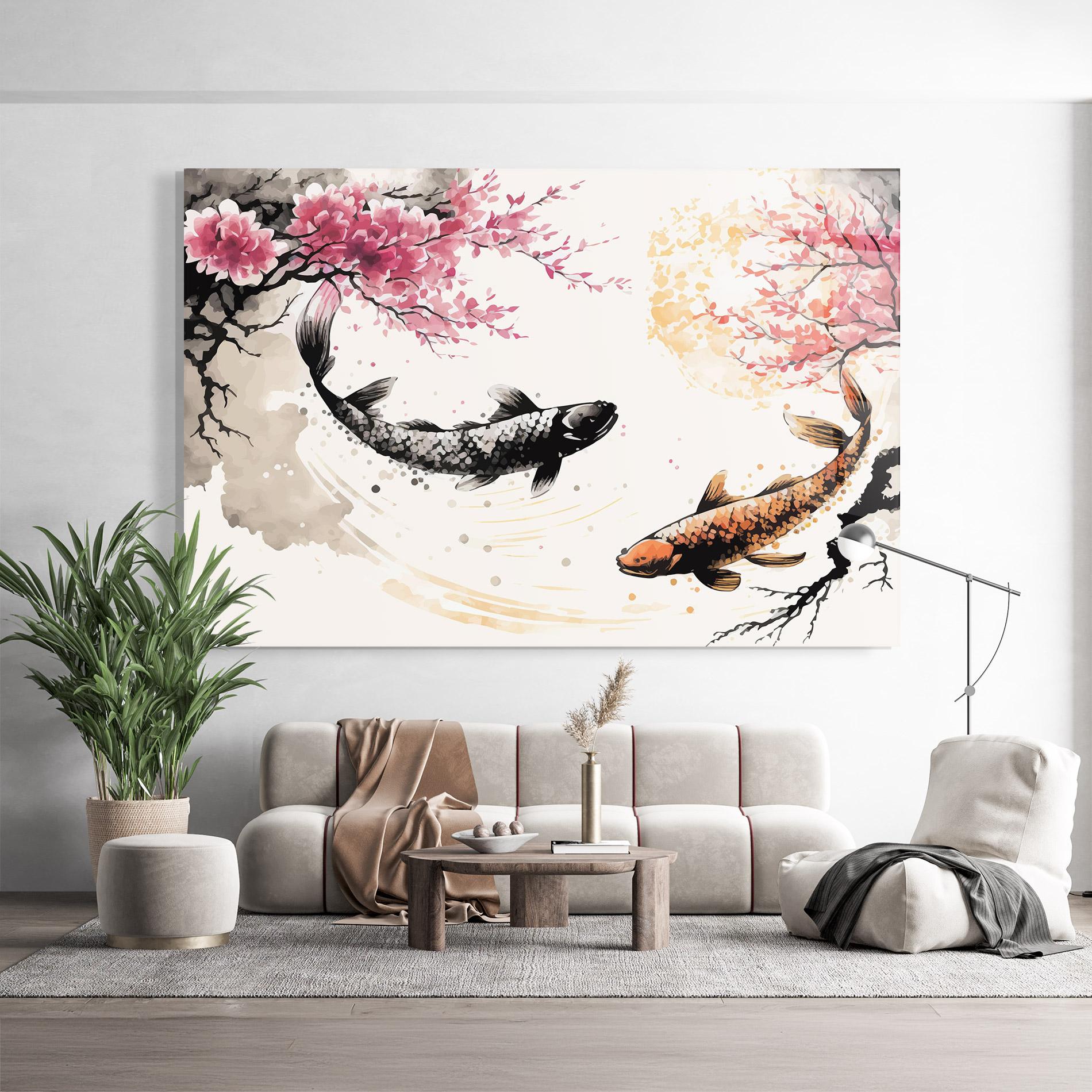 Glasbild Asiatic Flower Fish mockup 9