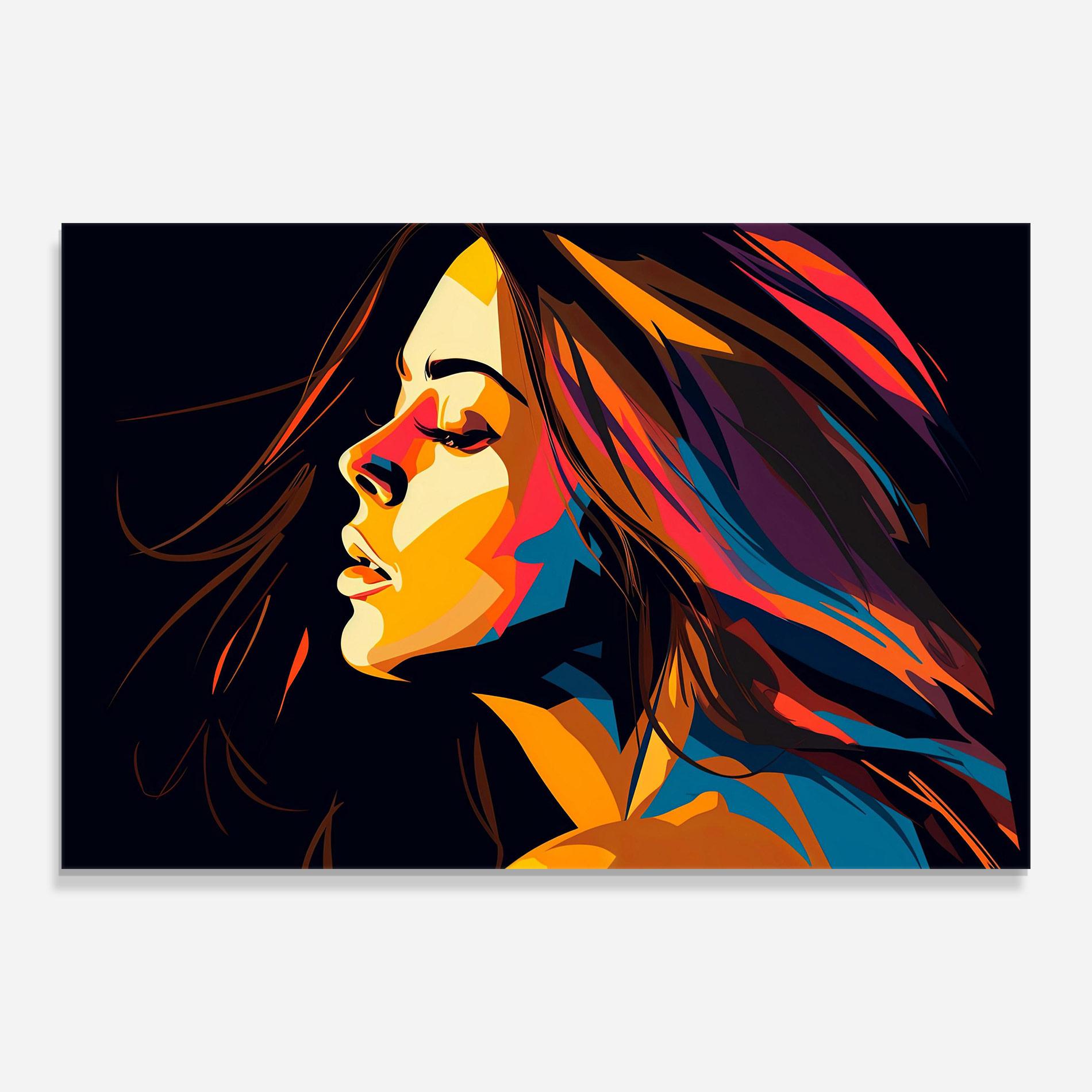 Glasbild Graphical Pop Woman mockup 0