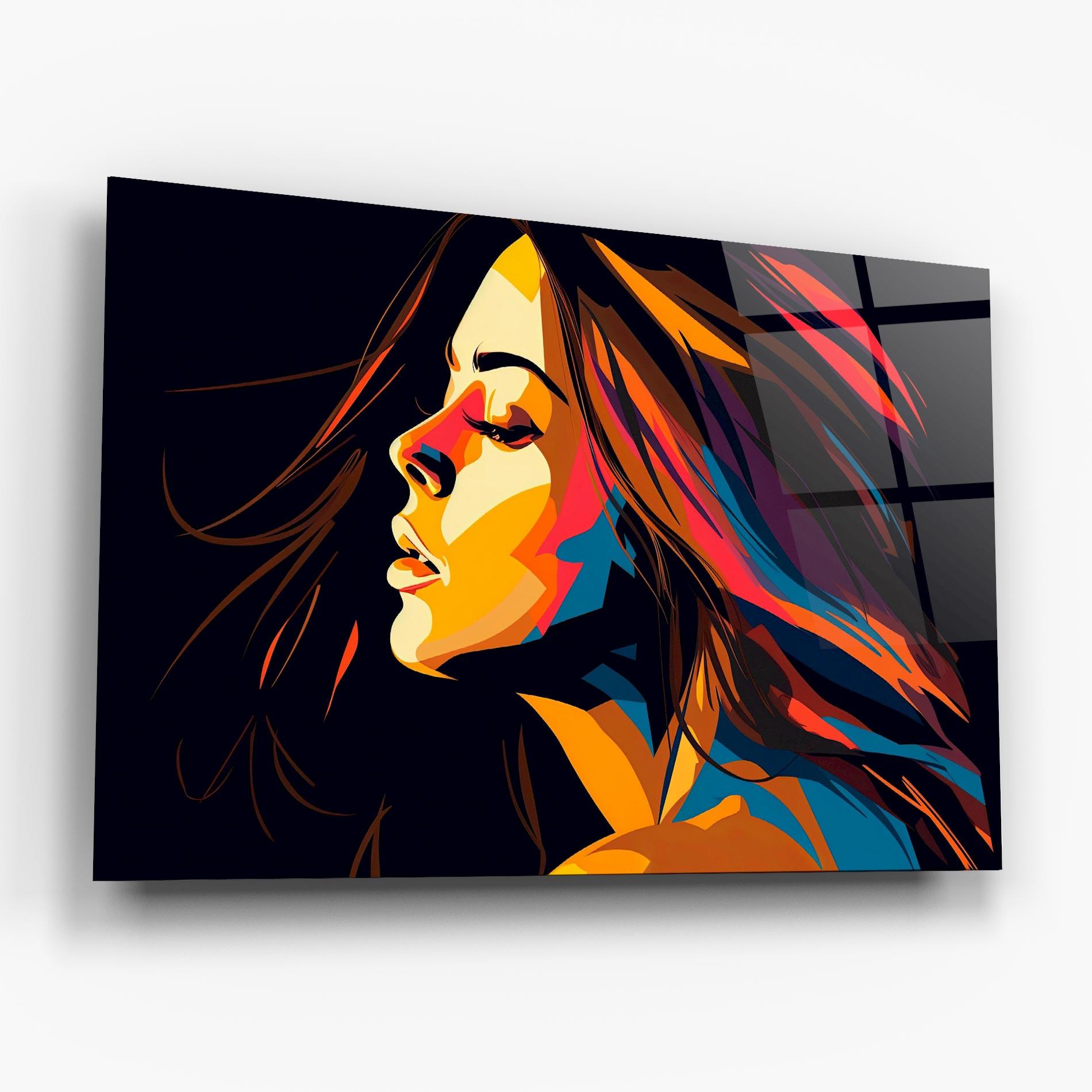 Glasbild Graphical Pop Woman mockup 6