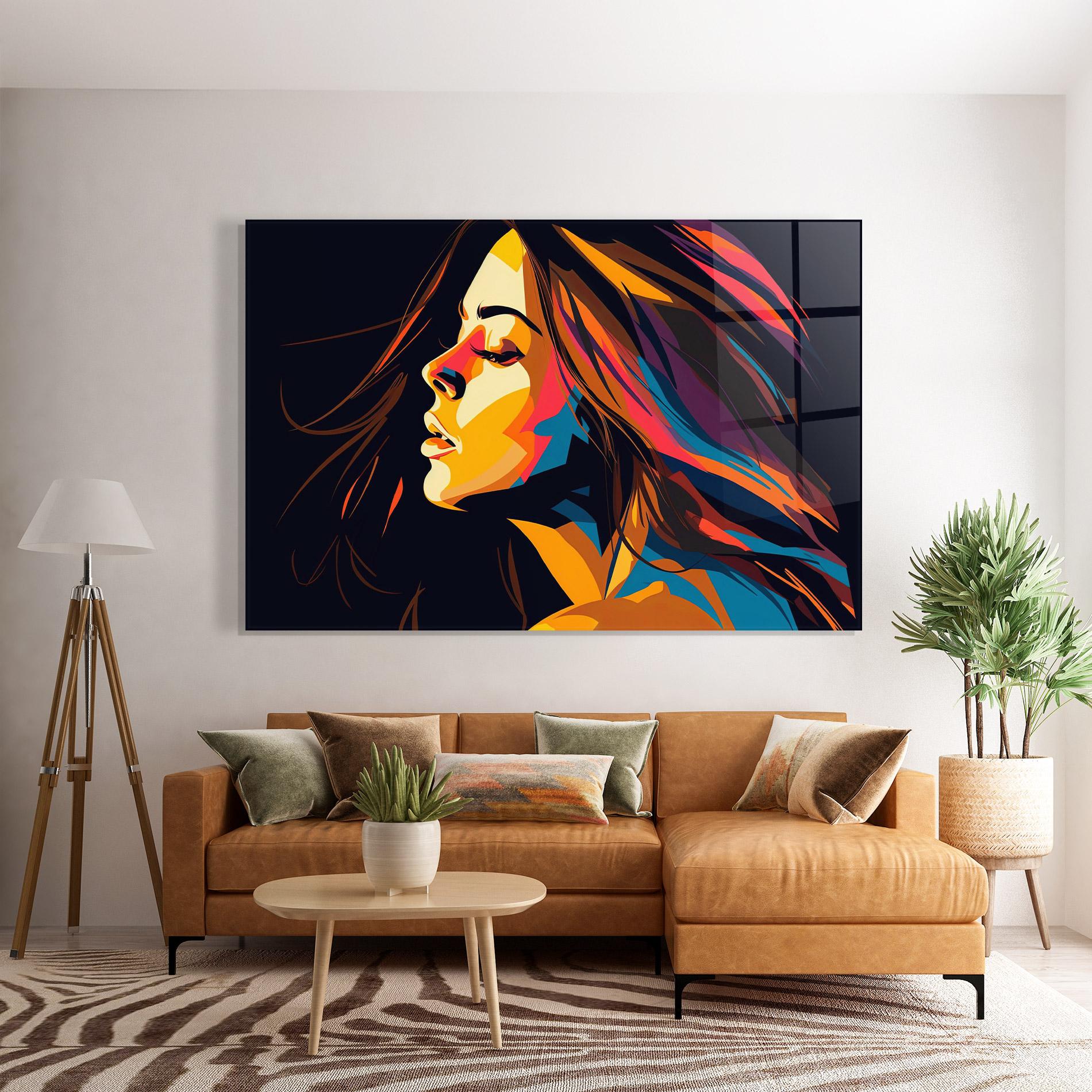 Glasbild Graphical Pop Woman mockup 7