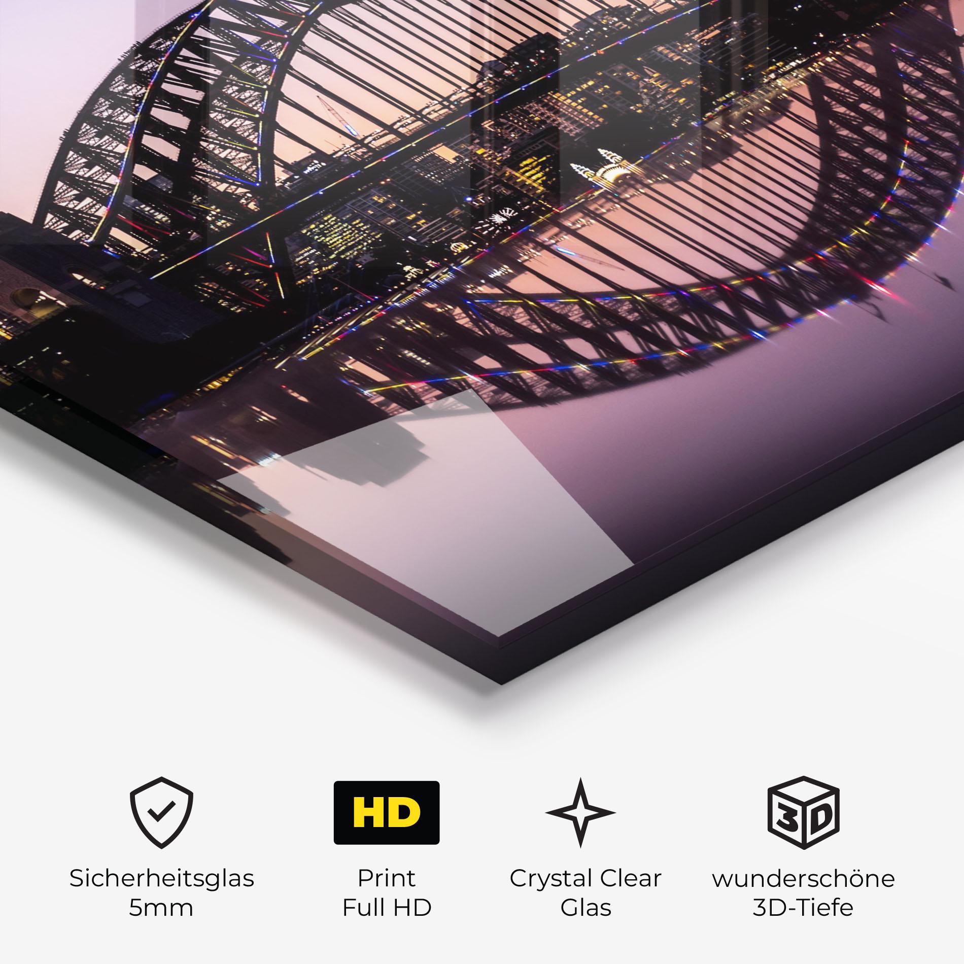 Glasbild Purple Night Sydney mockup 3