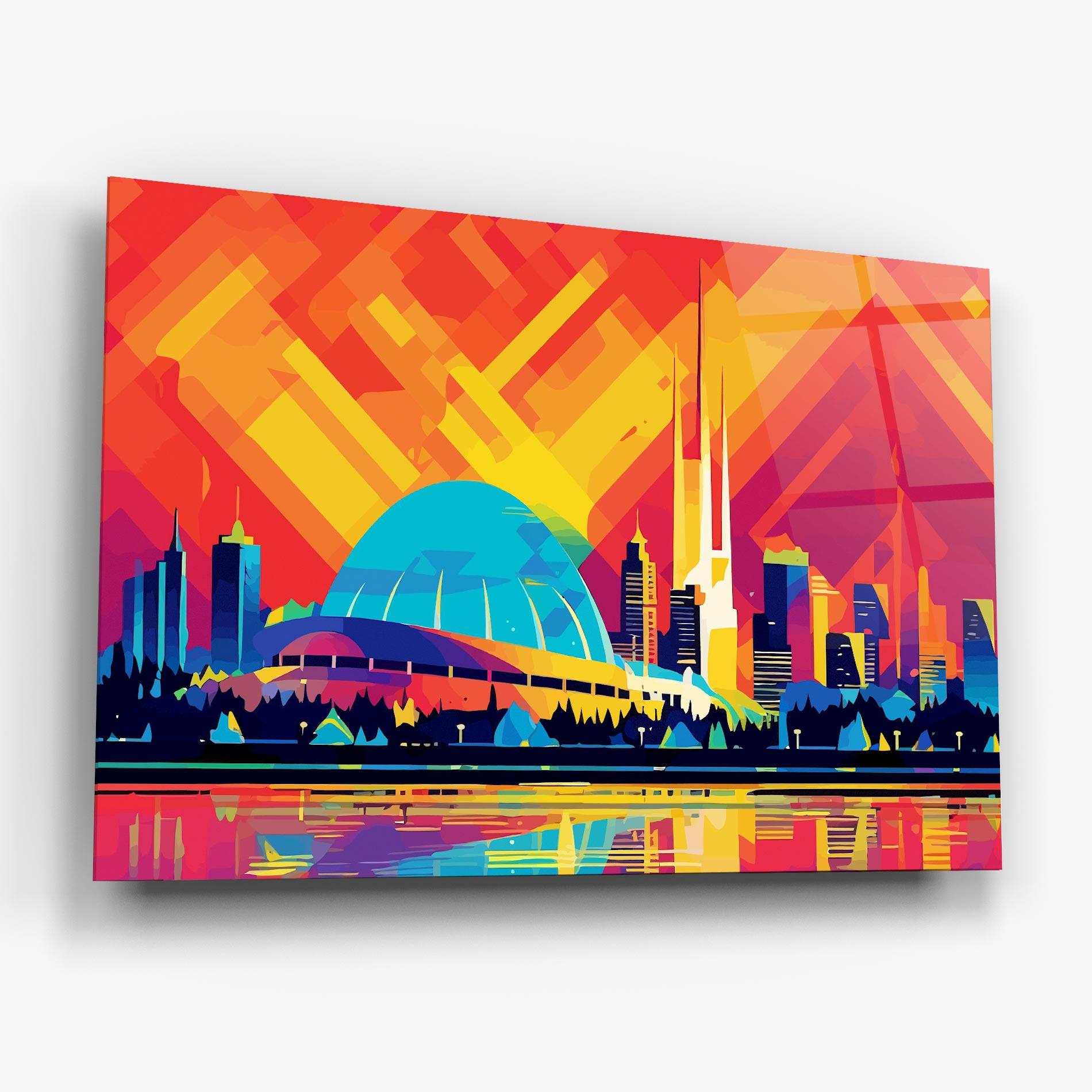 Glasbild Blue Olympic Stadium mockup 6