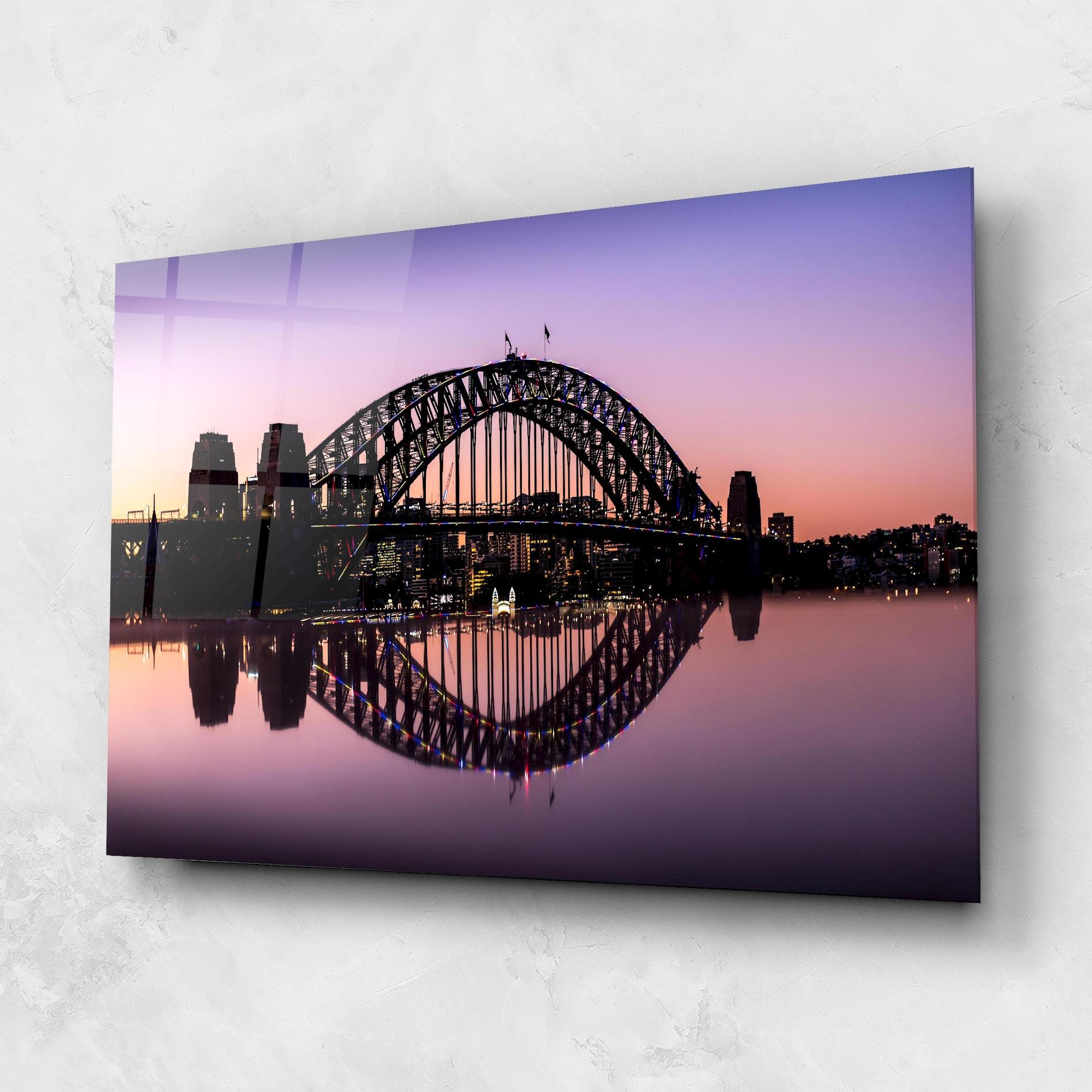 Glasbild Purple Night Sydney mockup 1
