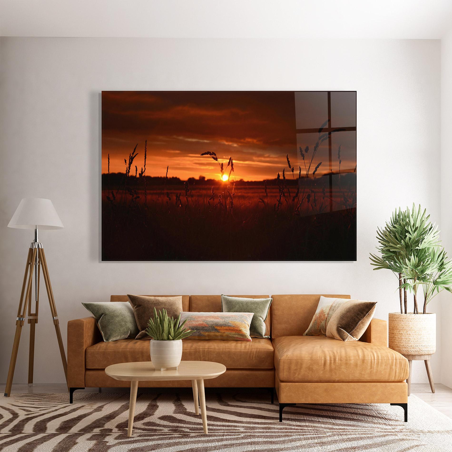 Glasbild Field Shilouette mockup 7