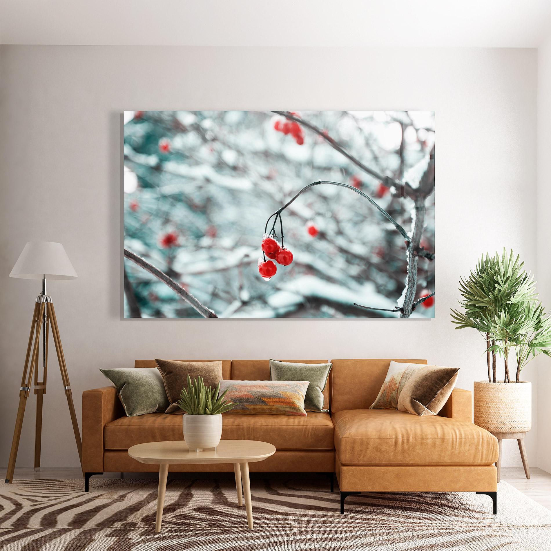 Glasbild Snow Red Fruits mockup 7