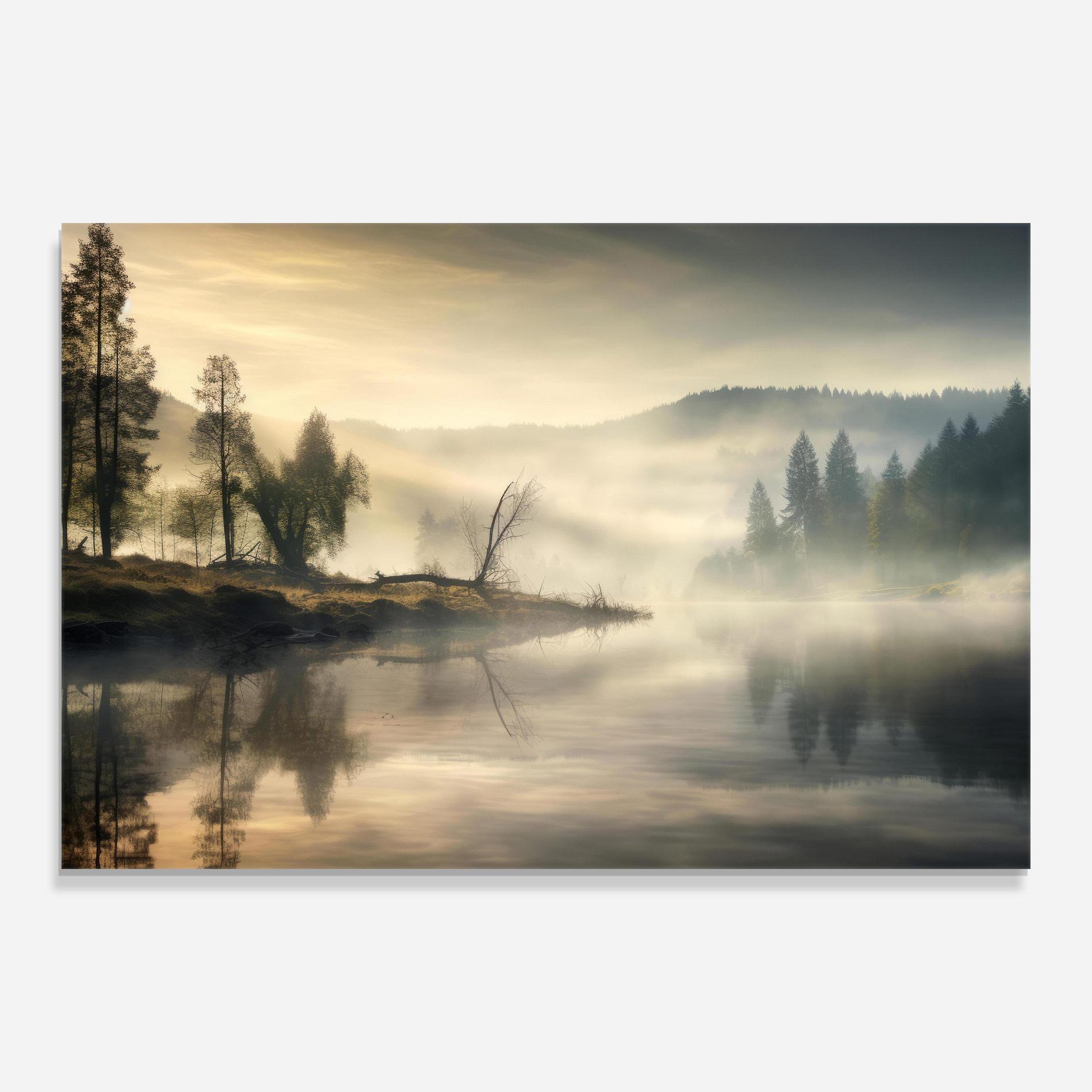 Glasbild Foggy Morning mockup 0