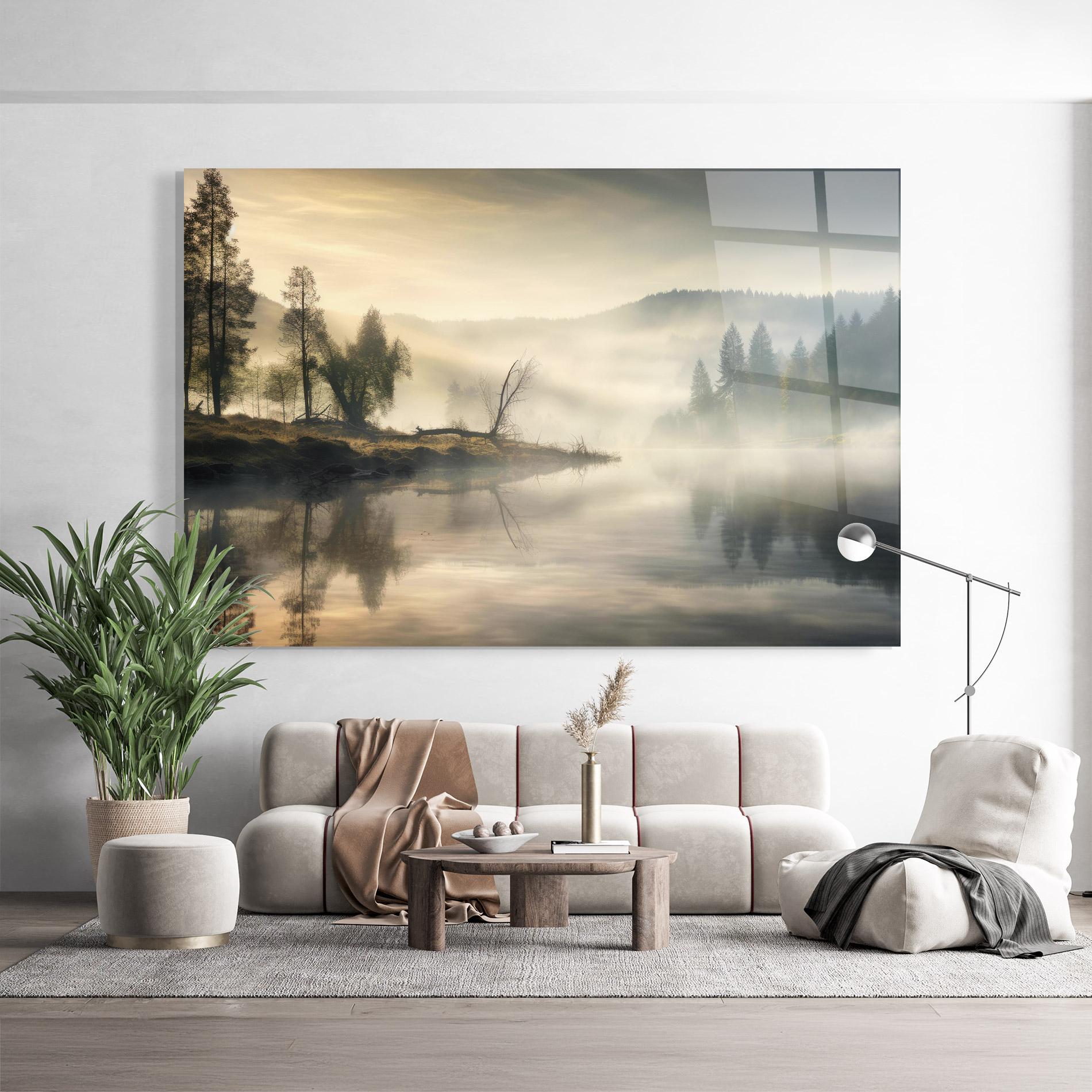 Glasbild Foggy Morning mockup 9