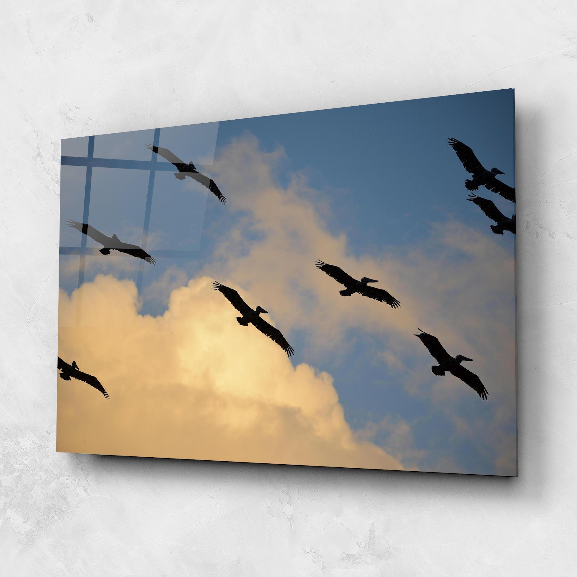 Glasbild Bird Shilouette Cloud mockup 1