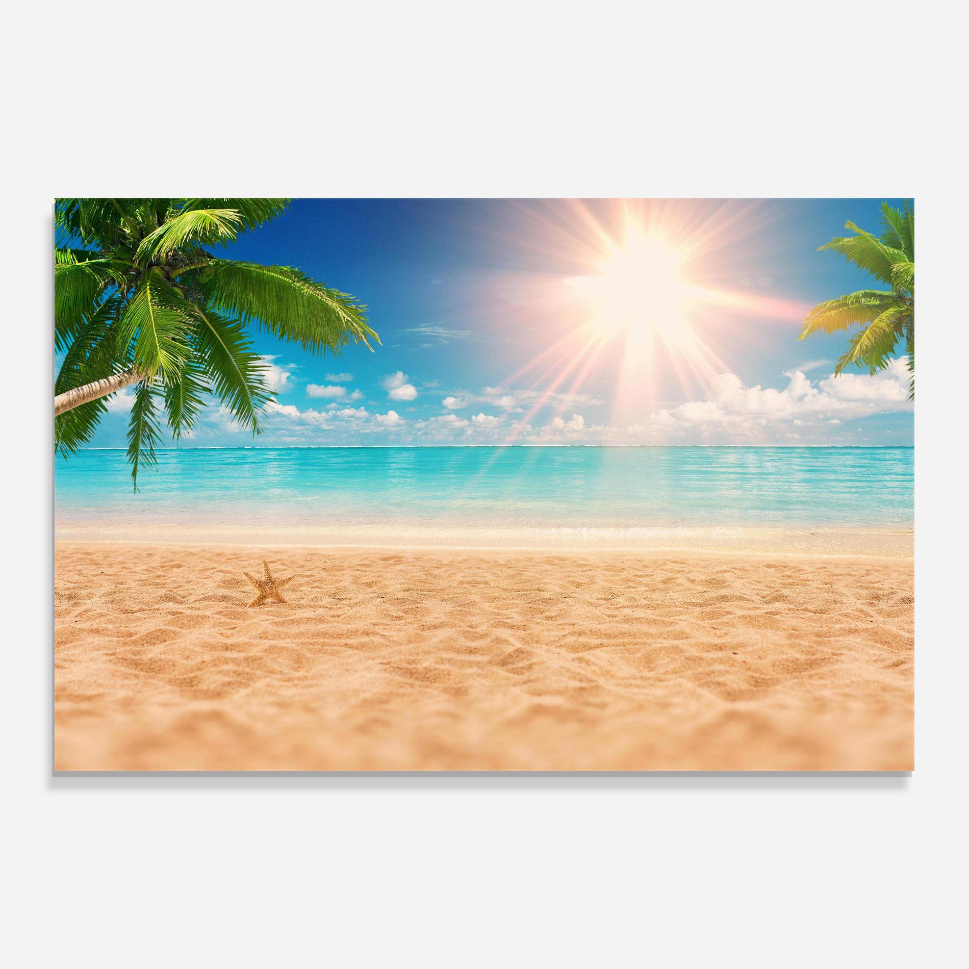 Glasbild Exotic Beach Ocean mockup 0