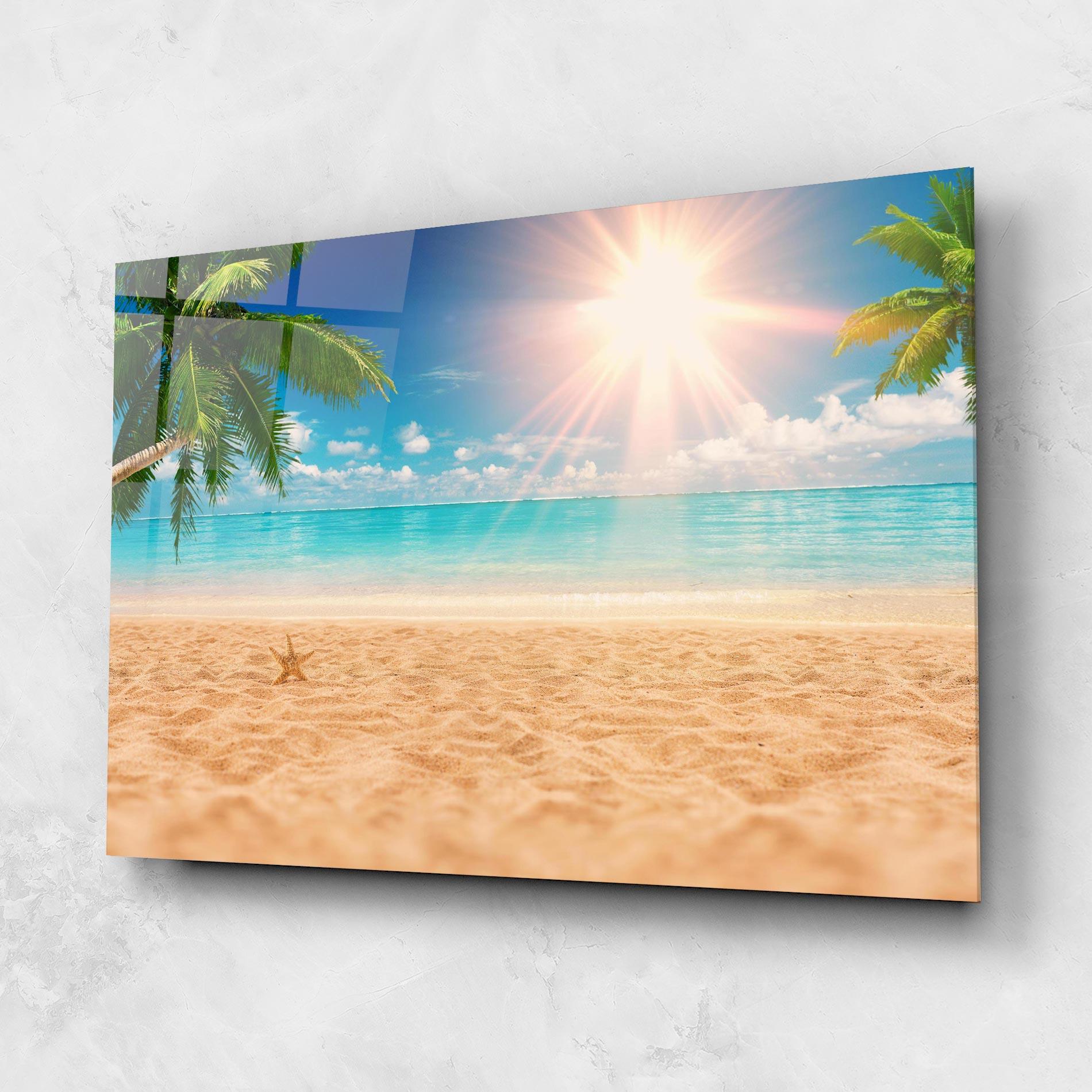 Glasbild Exotic Beach Ocean mockup 1