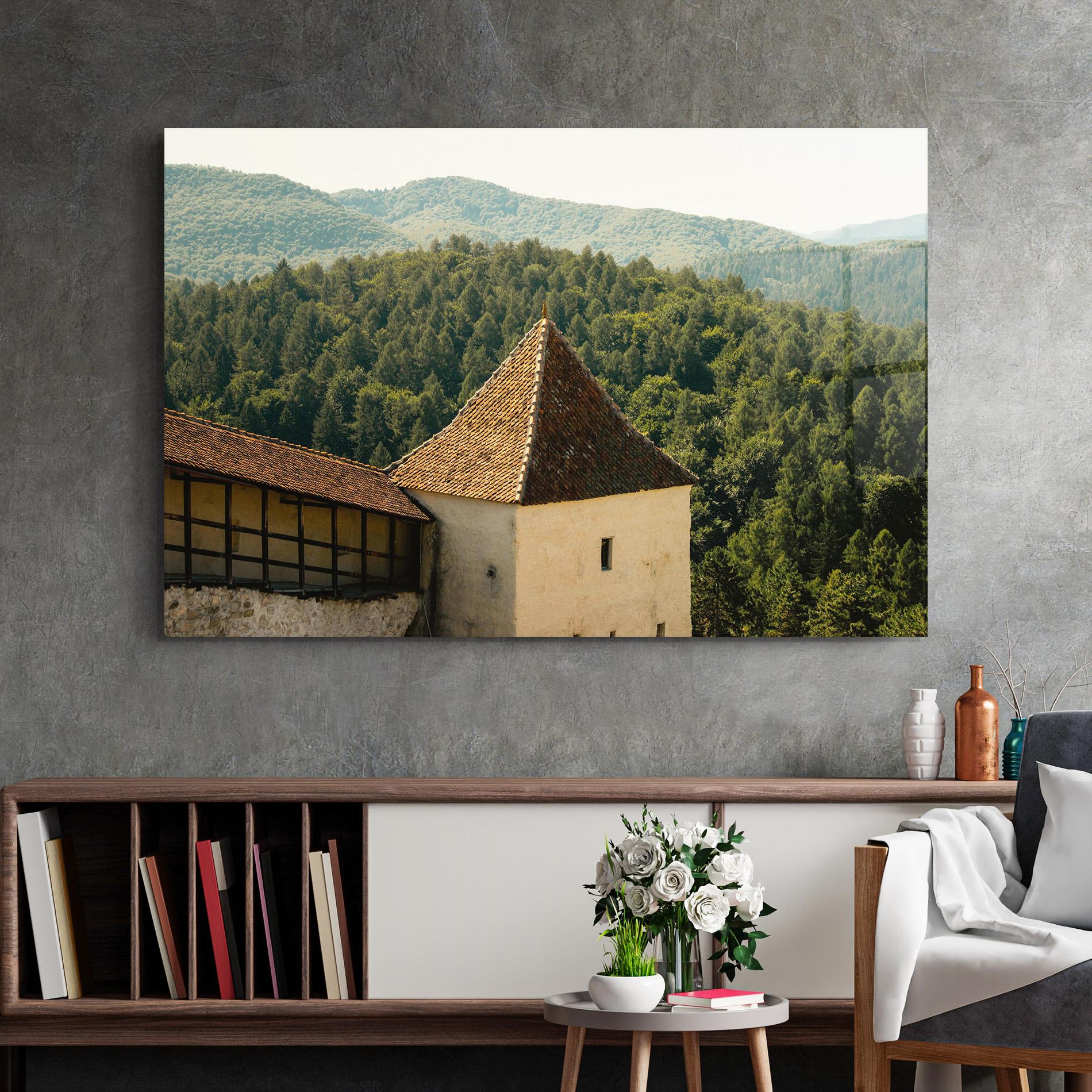 Glasbild Mountain Church mockup 2