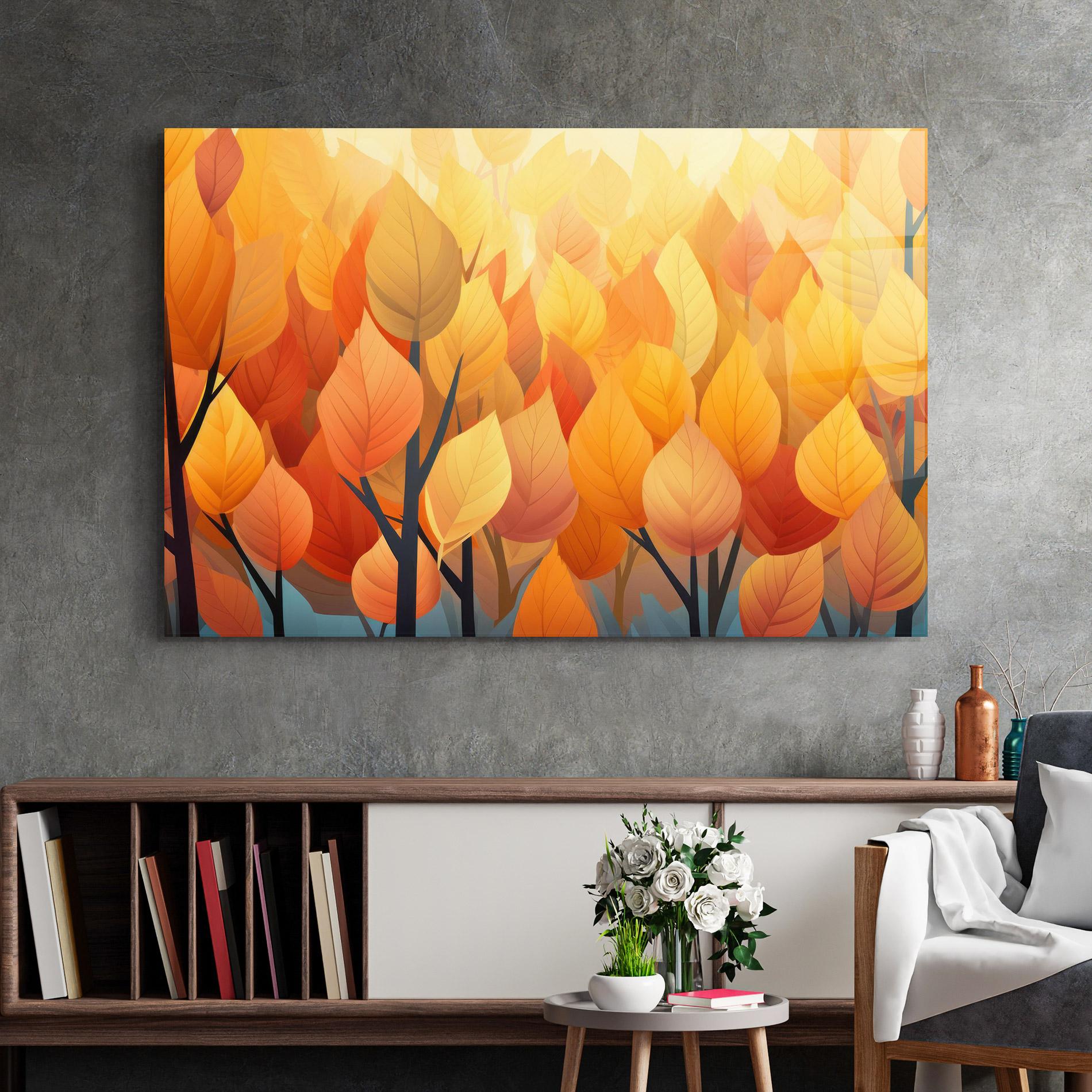 Glasbild Autumn Leaves mockup 2