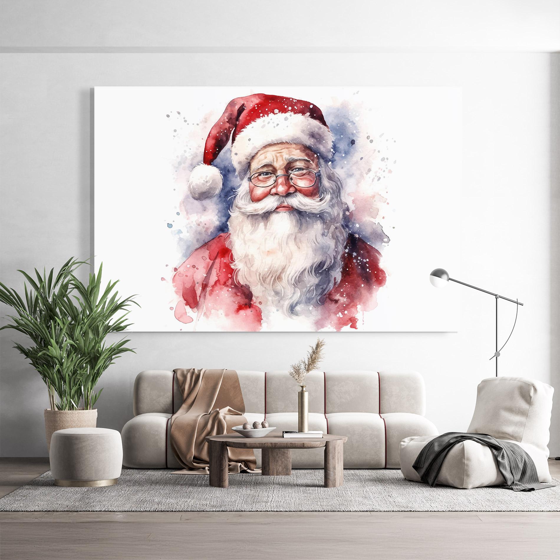 Glasbild Santa Watercolor mockup 9