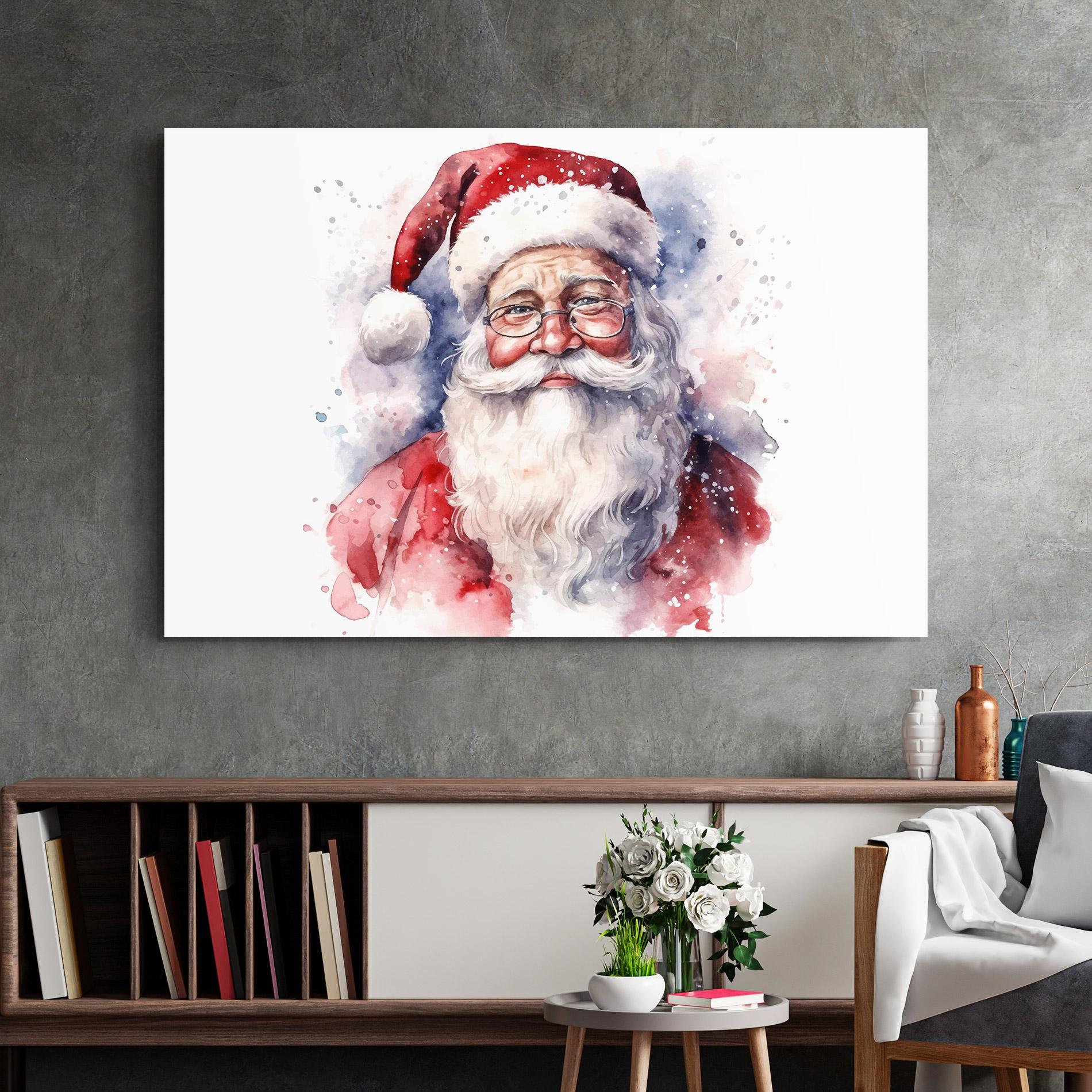 Glasbild Santa Watercolor mockup 2