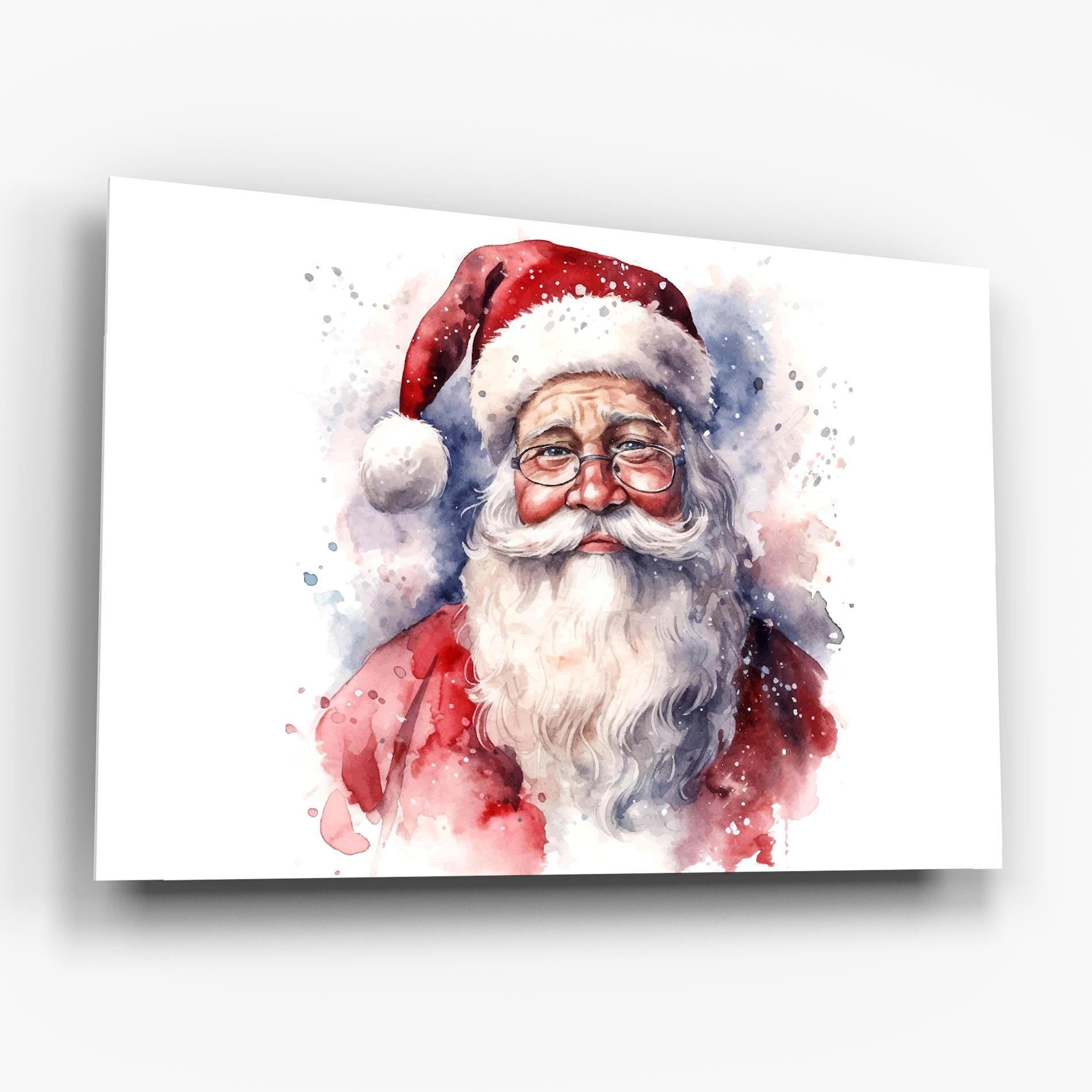 Glasbild Santa Watercolor mockup 6