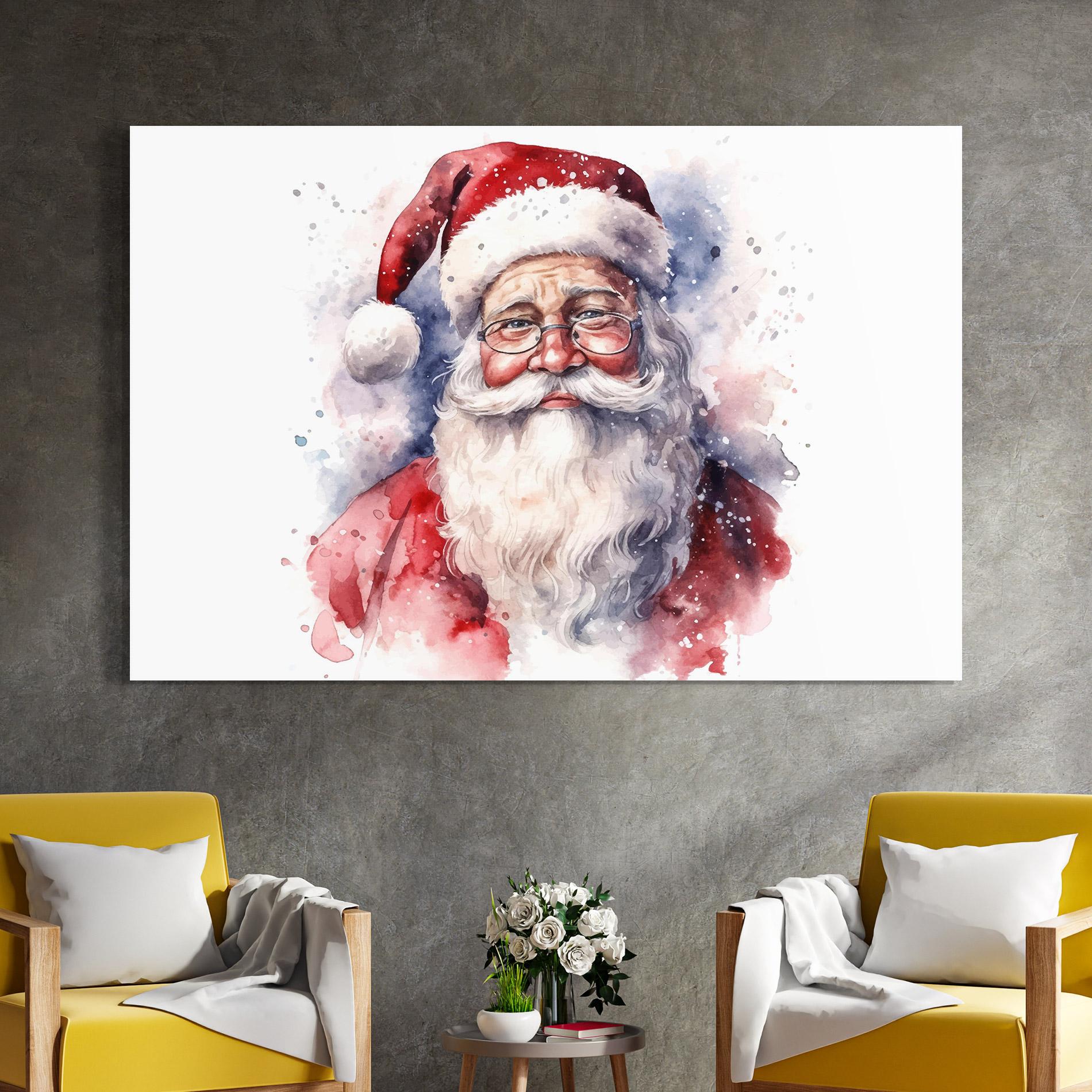 Glasbild Santa Watercolor mockup 4