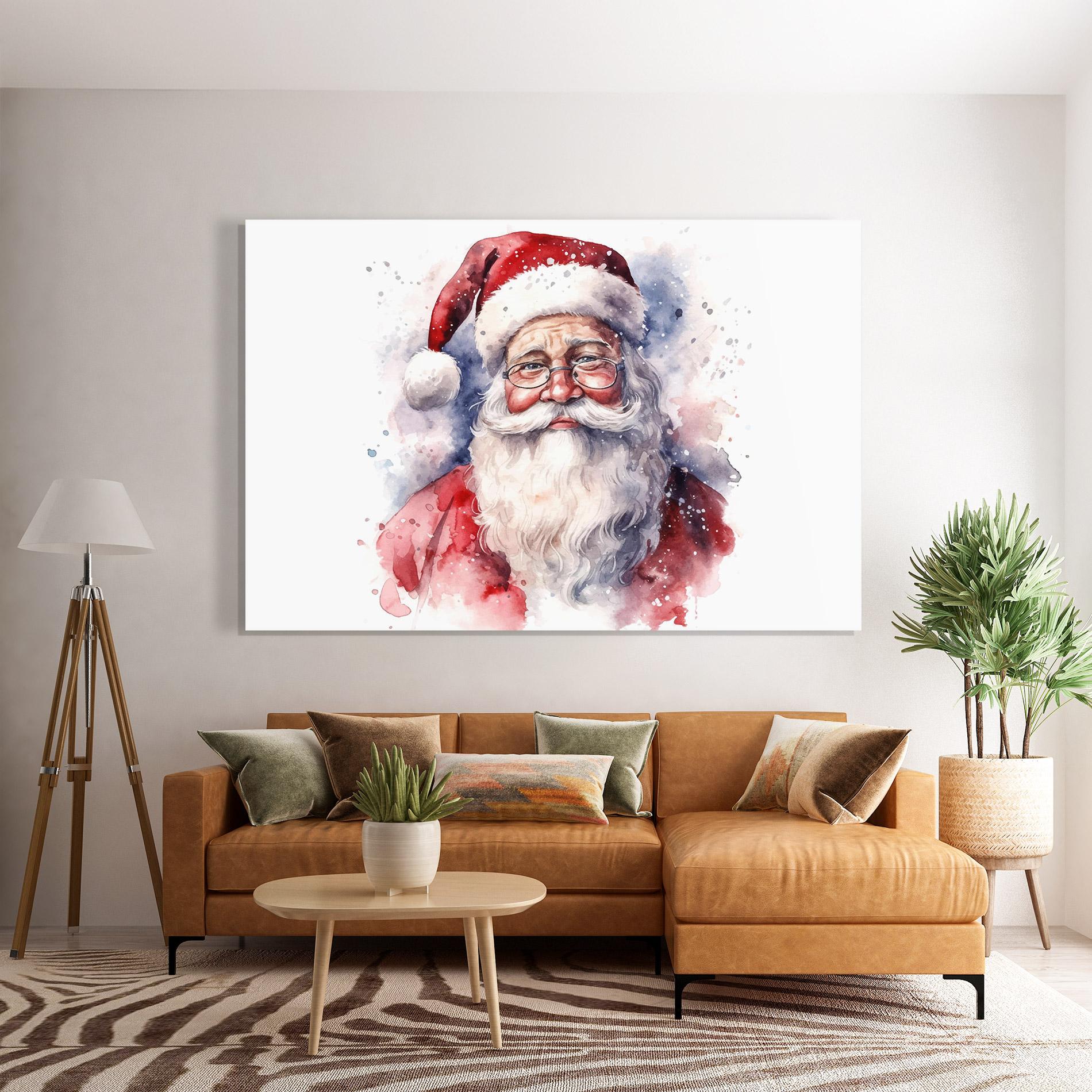 Glasbild Santa Watercolor mockup 7