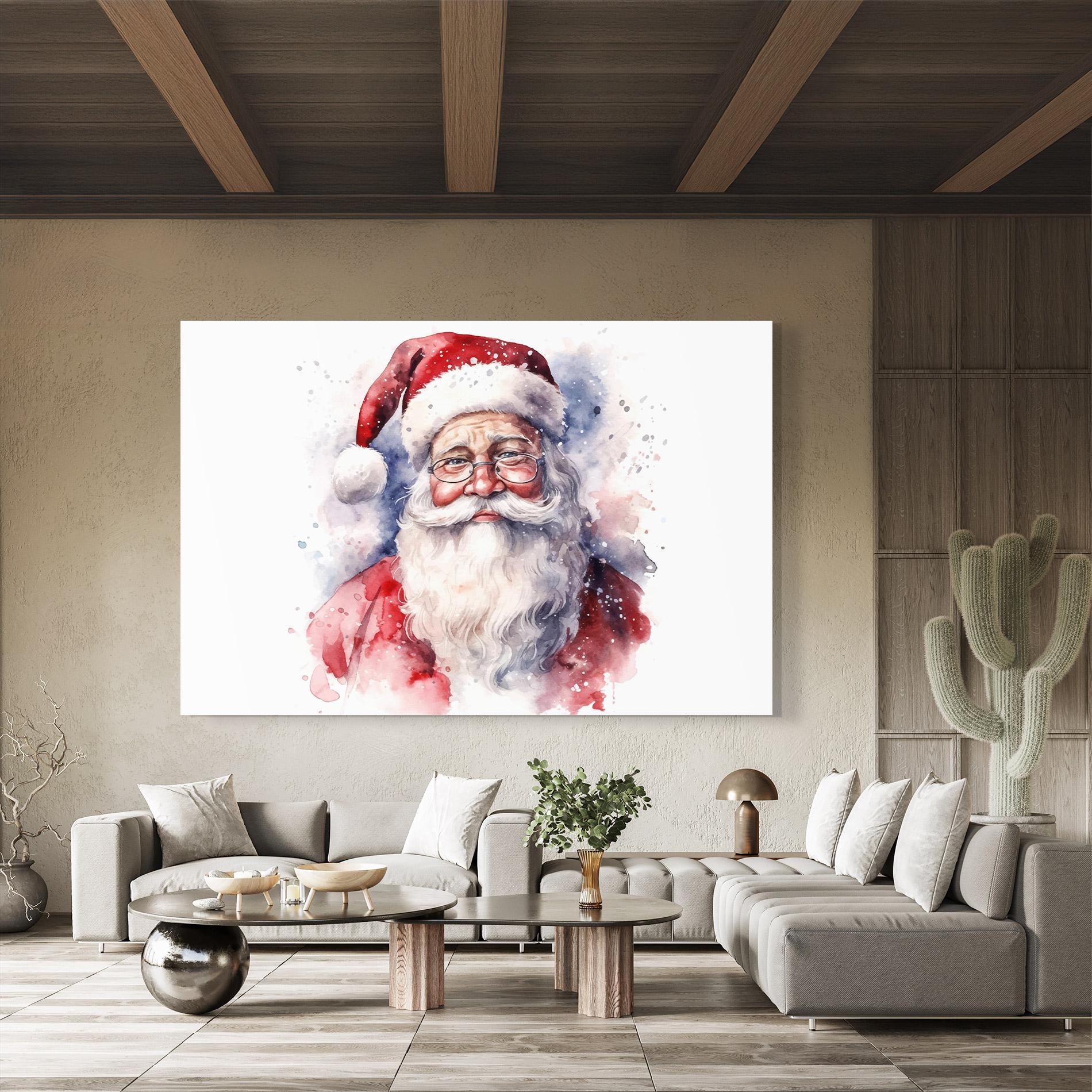 Glasbild Santa Watercolor mockup 8