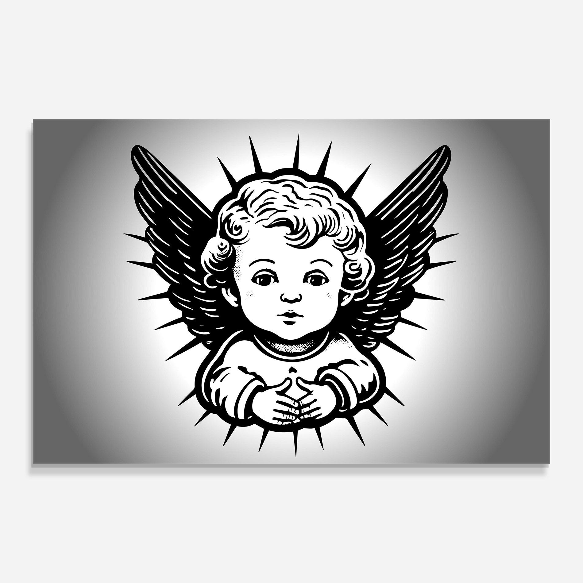 Glasbild Angel Small Wings mockup 0