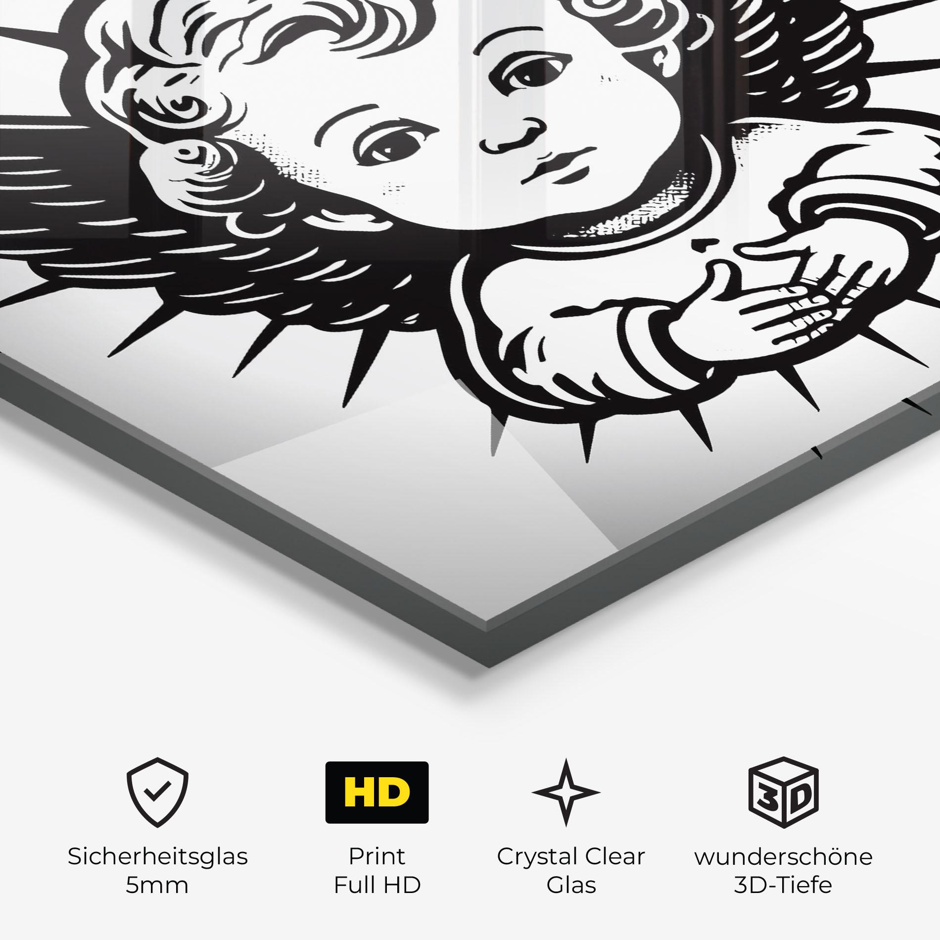 Glasbild Angel Small Wings mockup 3