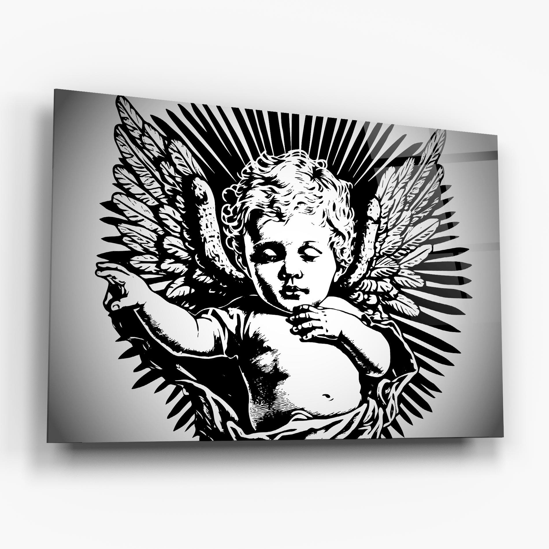 Glasbild Closed Eye Angel mockup 6