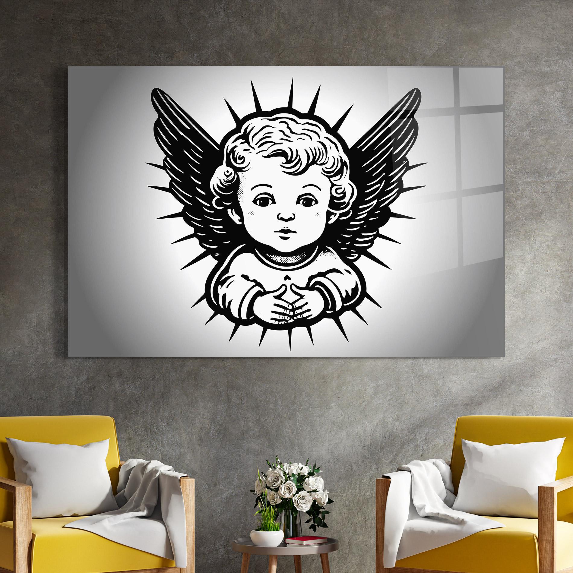 Glasbild Angel Small Wings mockup 4