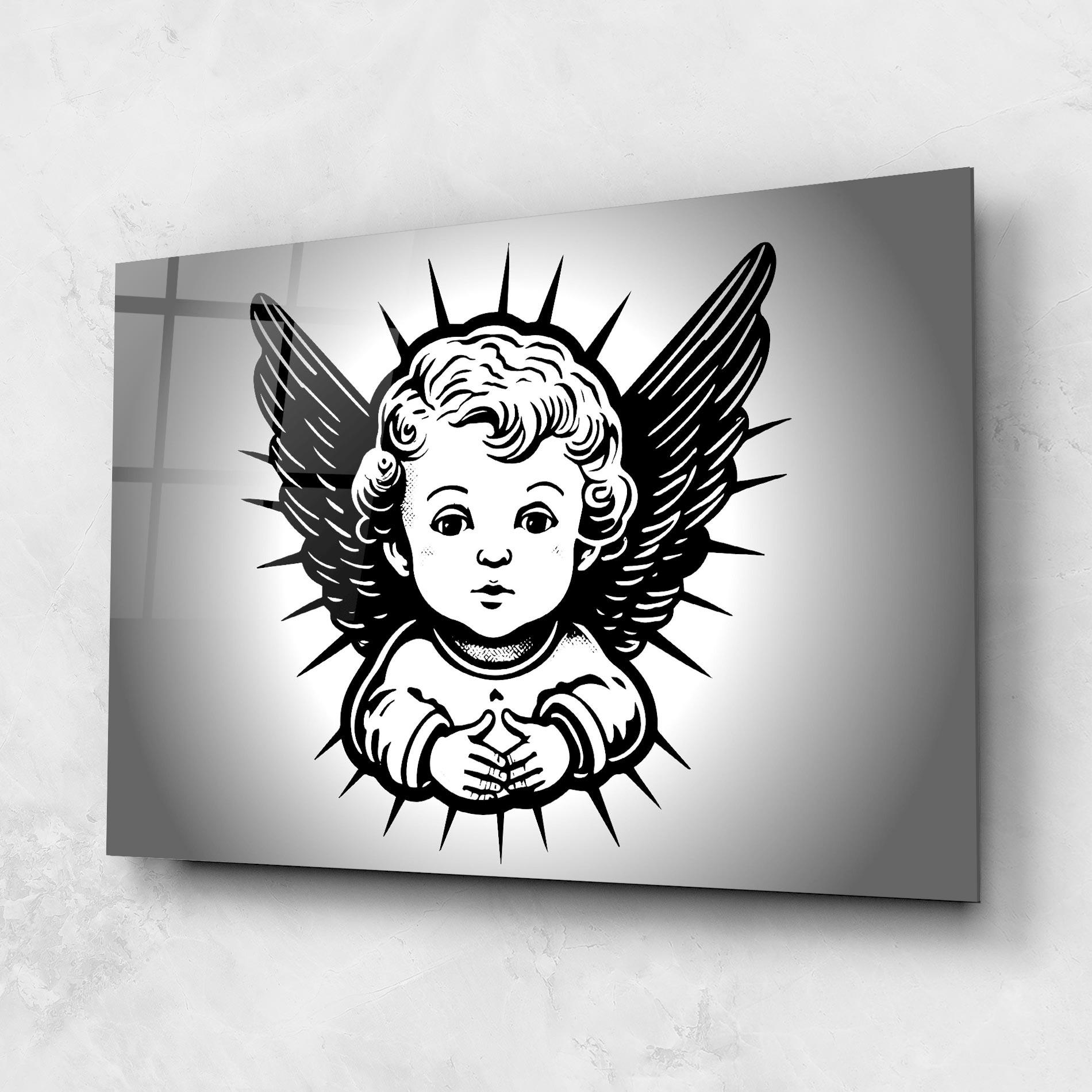 Glasbild Angel Small Wings mockup 1