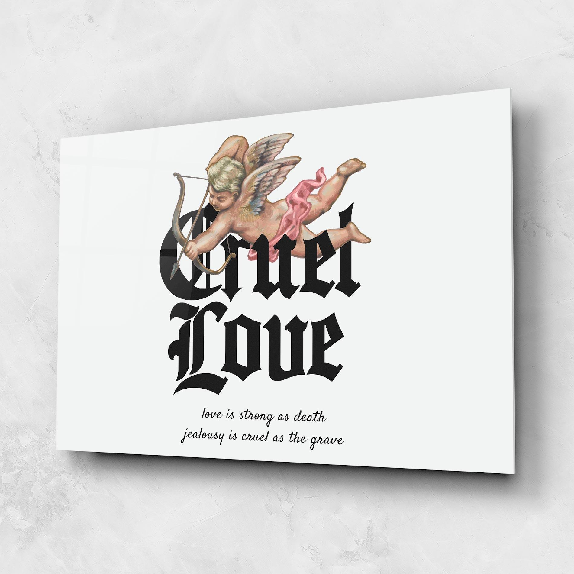 Glasbild Cruel Love mockup 1