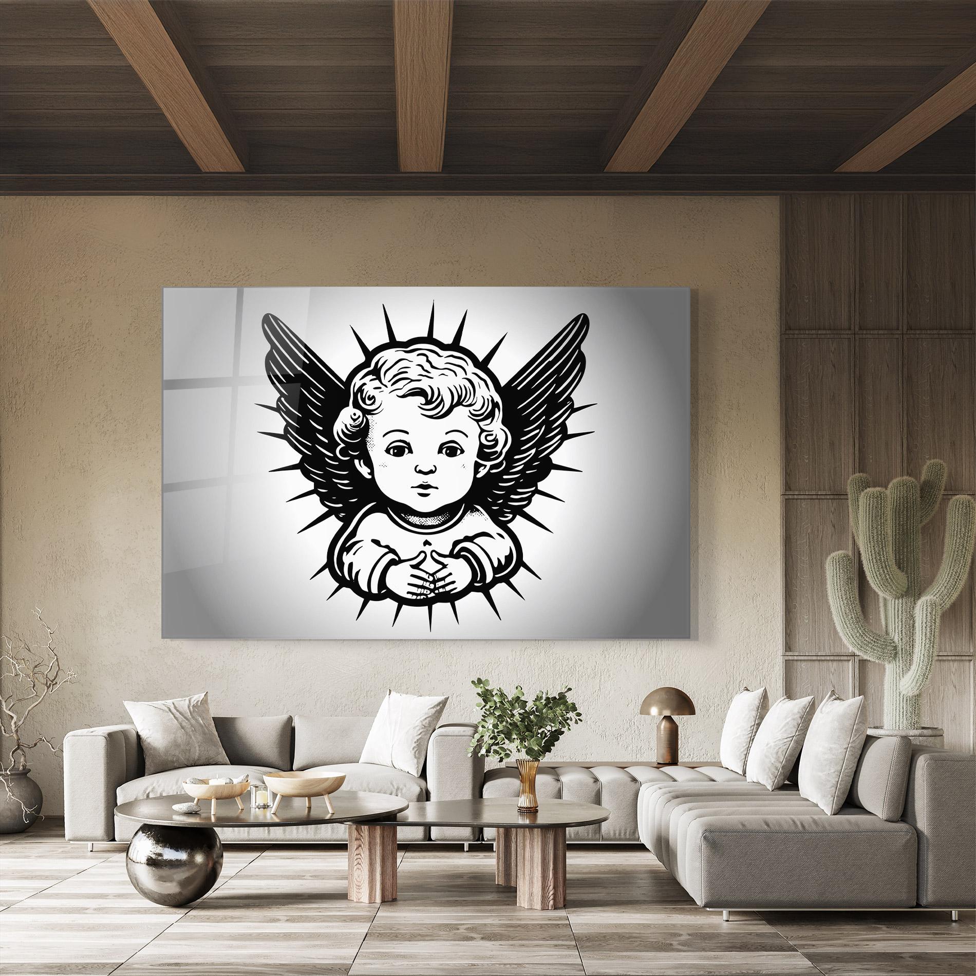 Glasbild Angel Small Wings mockup 8