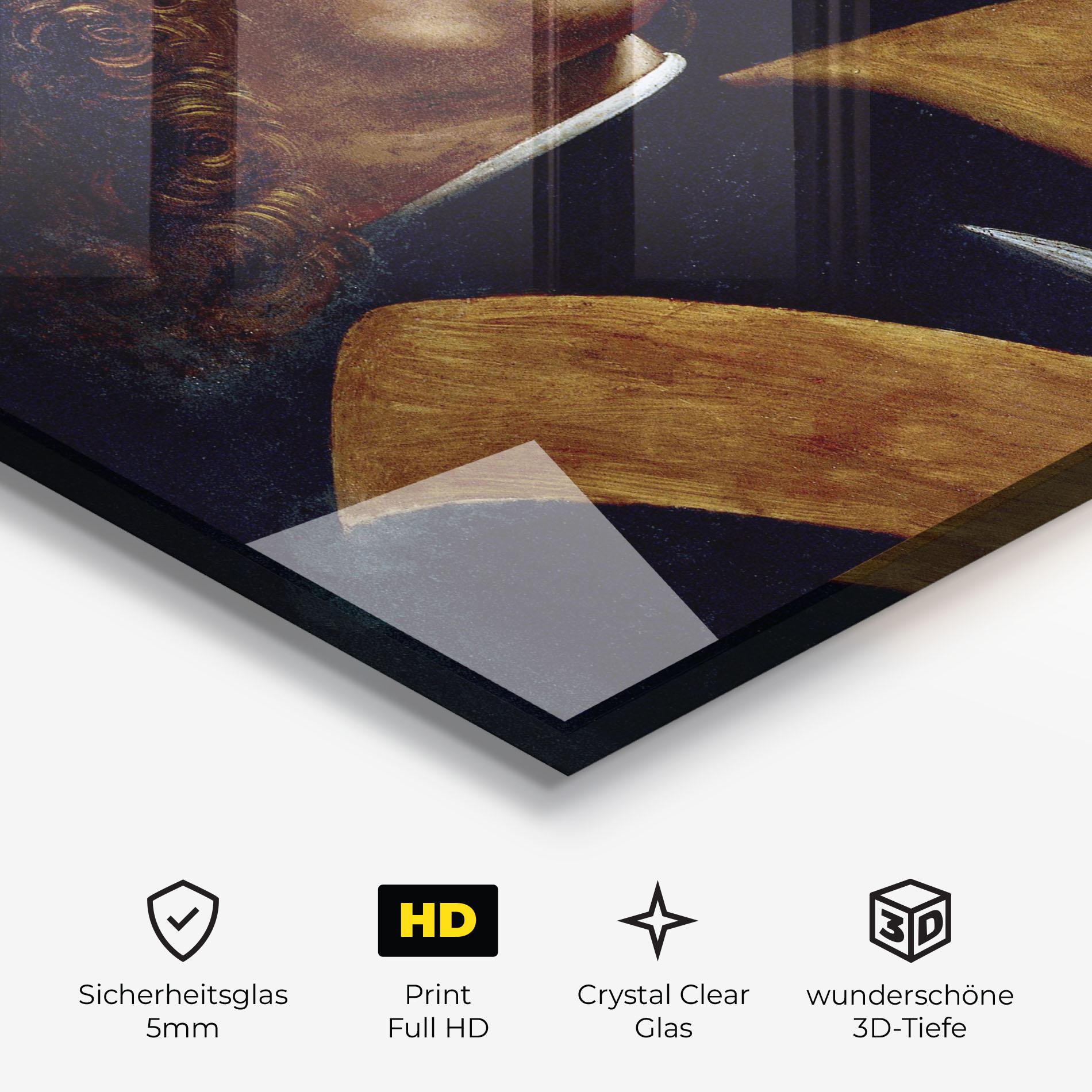 Glasbild Leonardo Da Vinci's The Portrait Of A Musician mockup 3