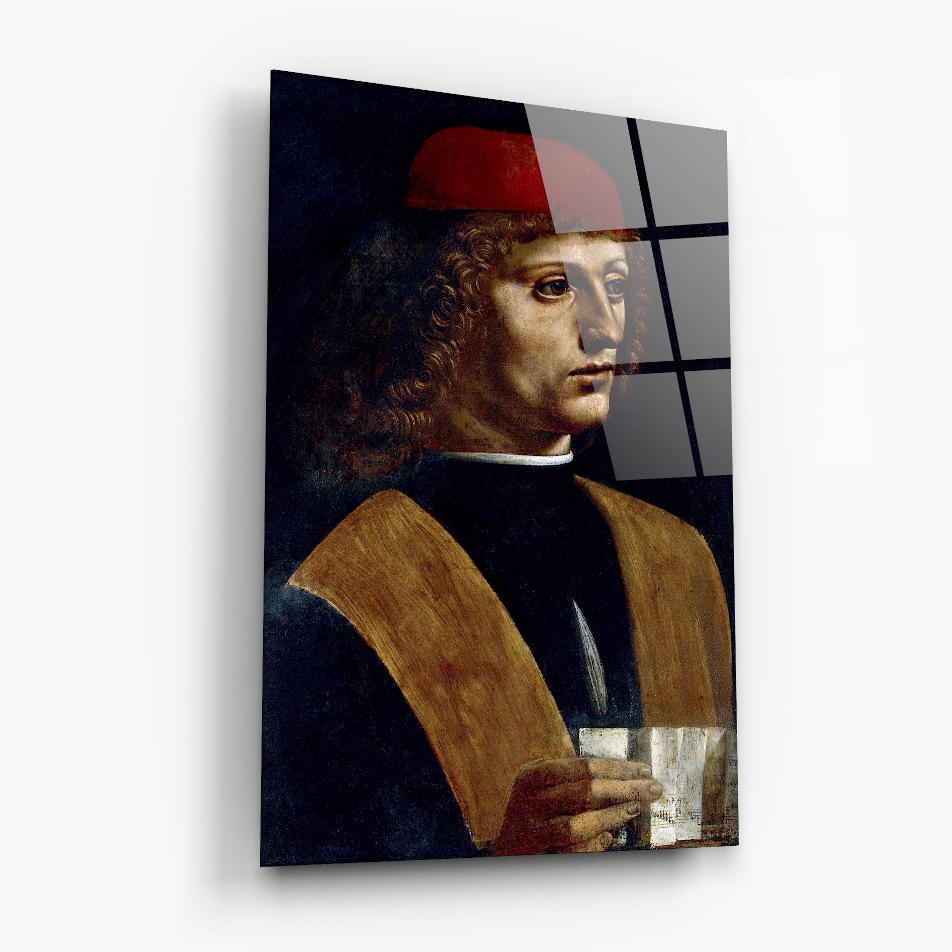 Glasbild Leonardo Da Vinci's The Portrait Of A Musician mockup 6
