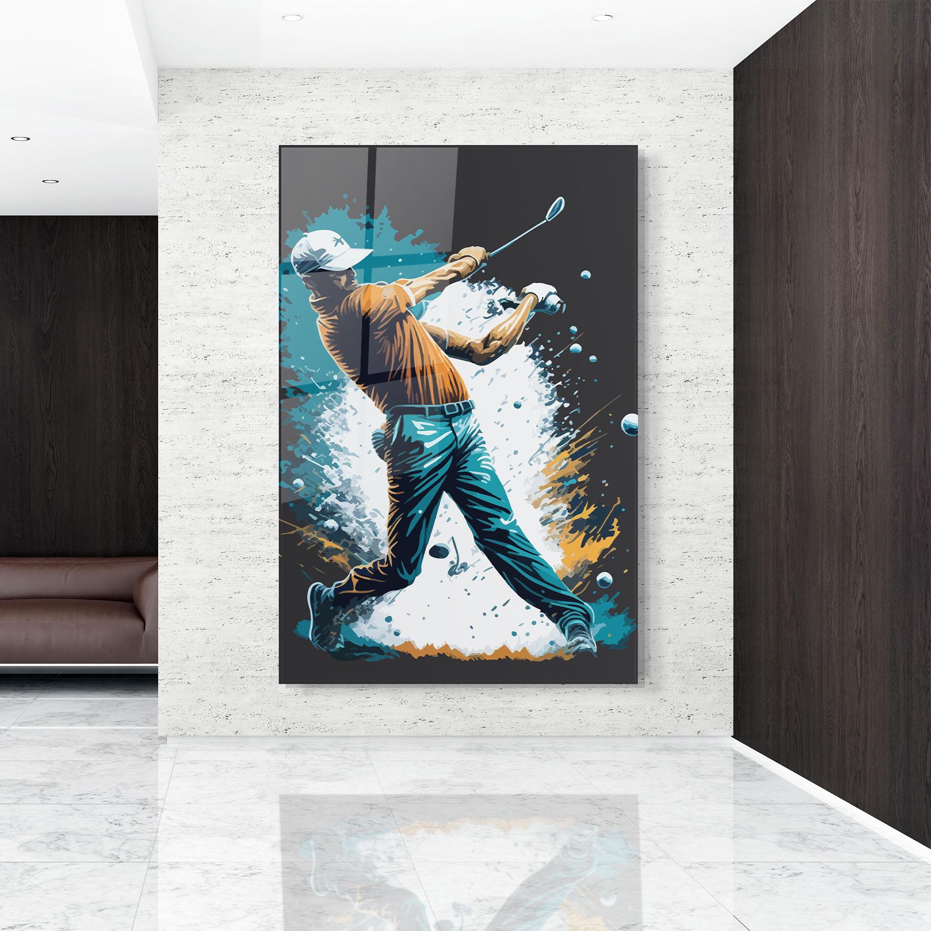Glasbild Golf On Grey mockup 9