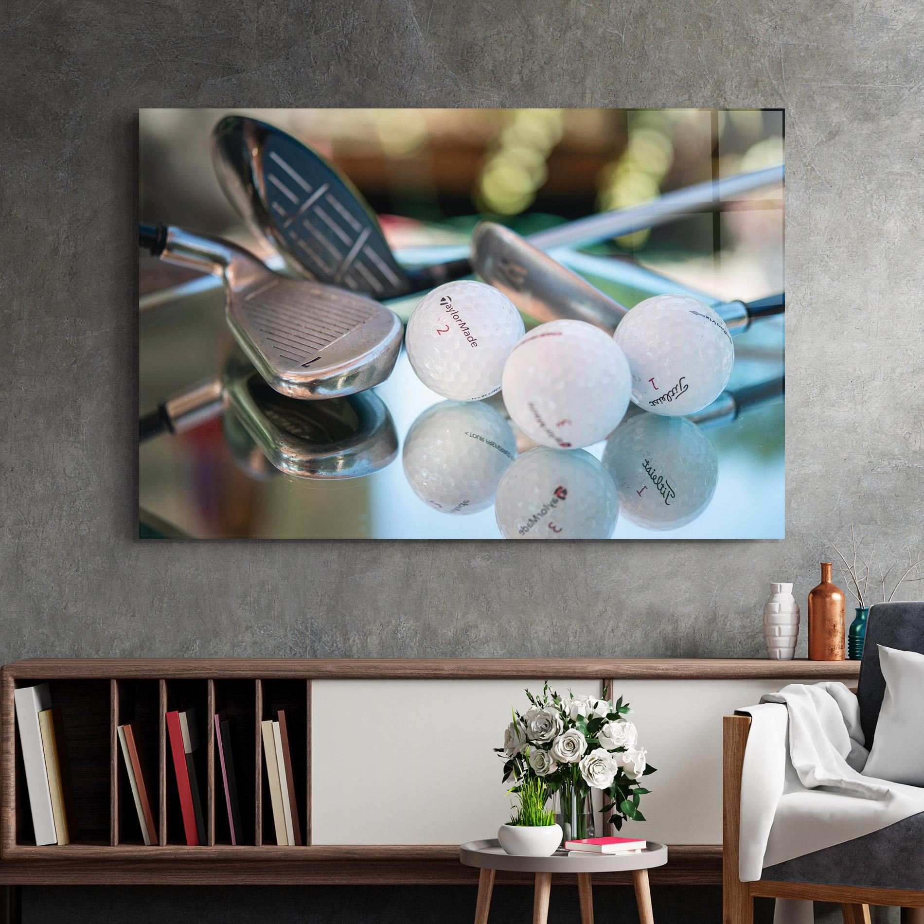 Glasbild Golf Balls Set mockup 2