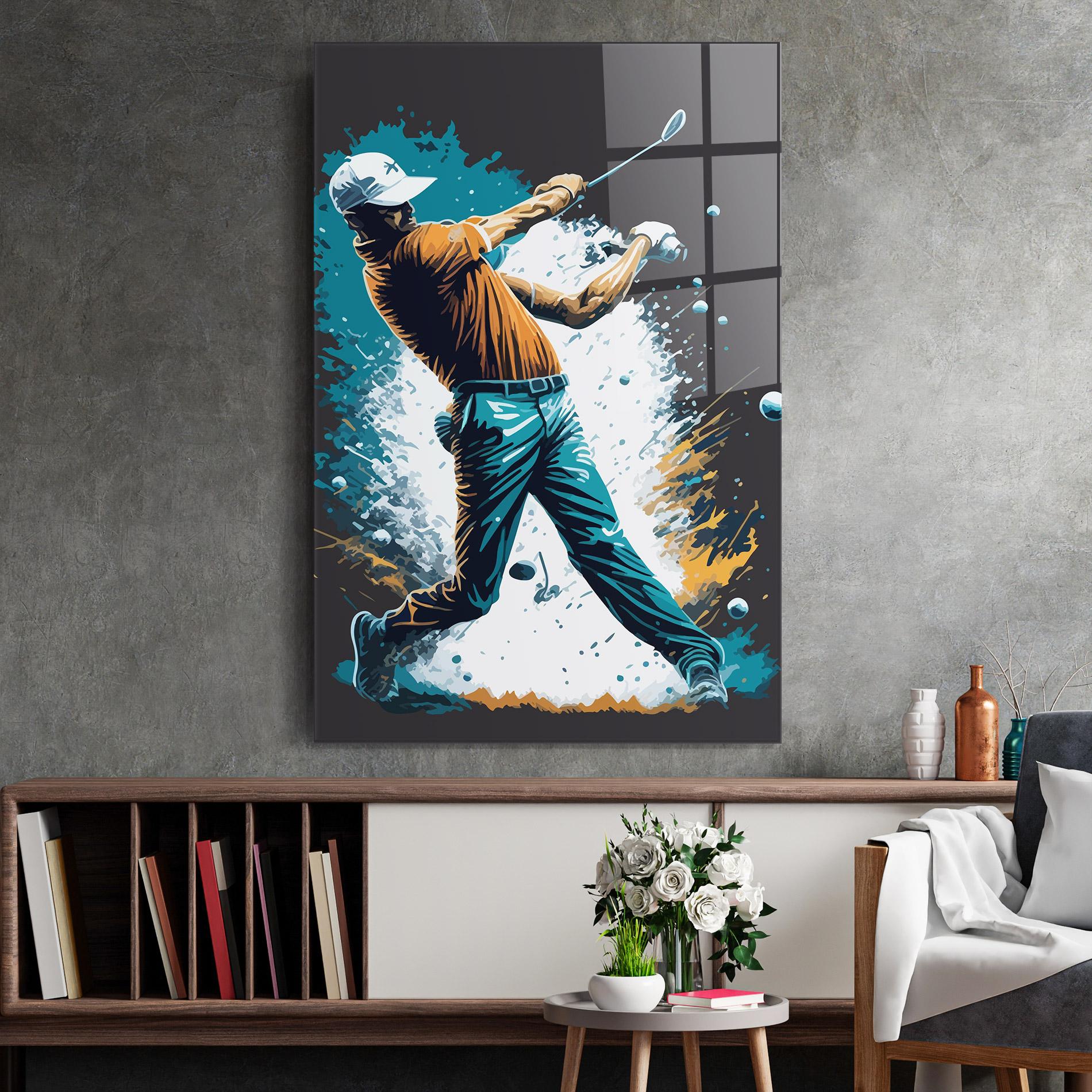 Glasbild Golf On Grey mockup 2