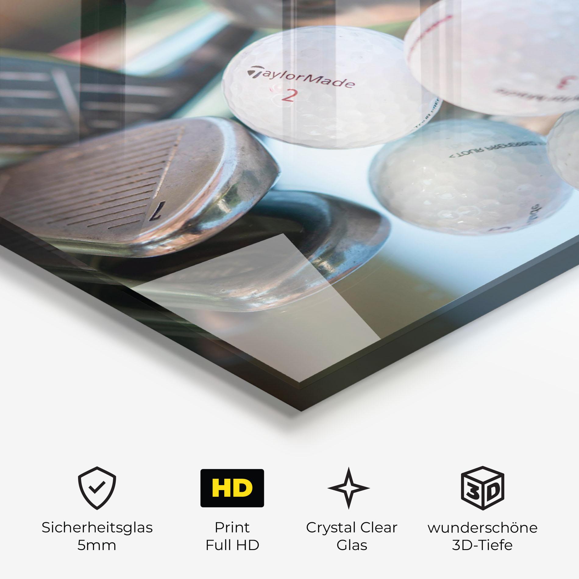 Glasbild Golf Balls Set mockup 3