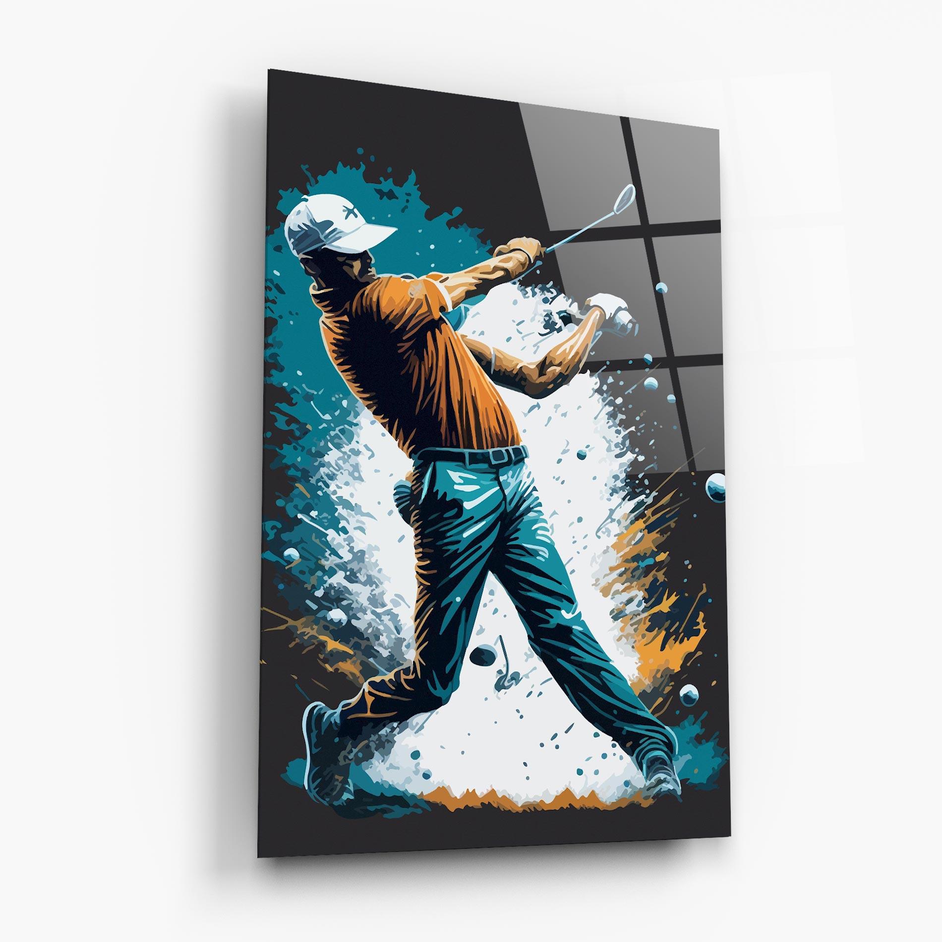 Glasbild Golf On Grey mockup 6