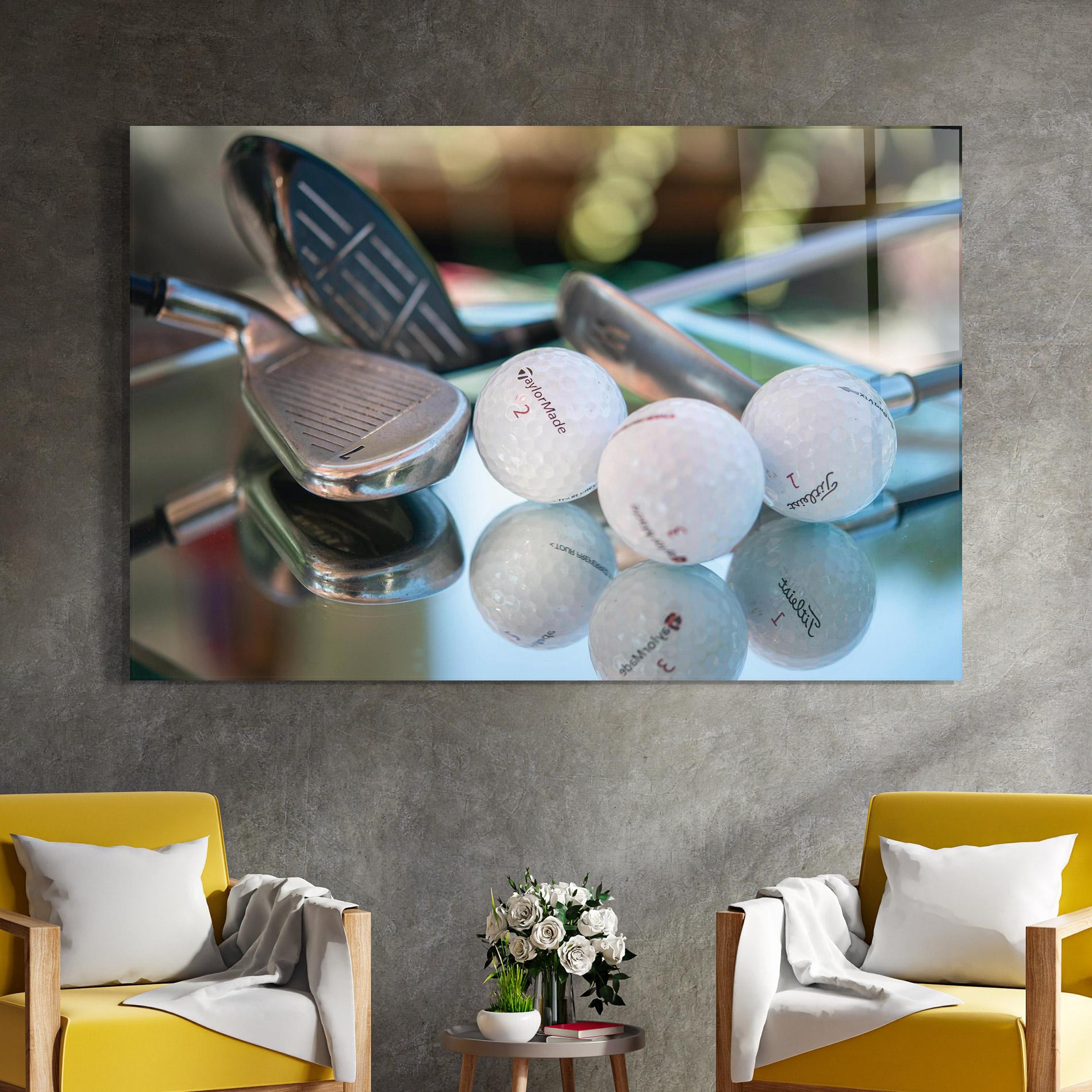Glasbild Golf Balls Set mockup 4