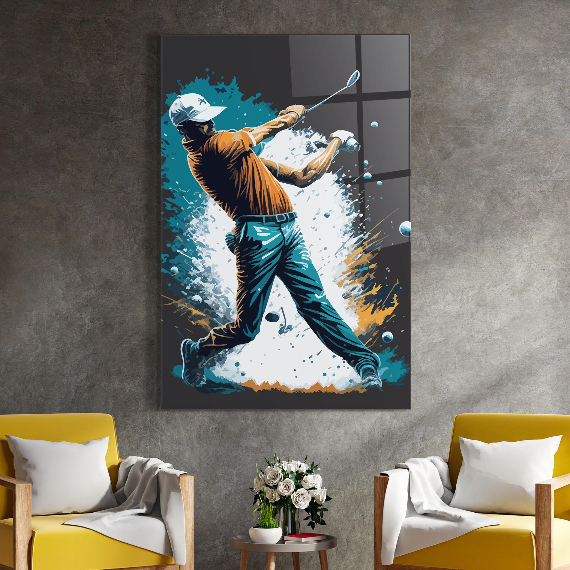 Glasbild Golf On Grey mockup 4