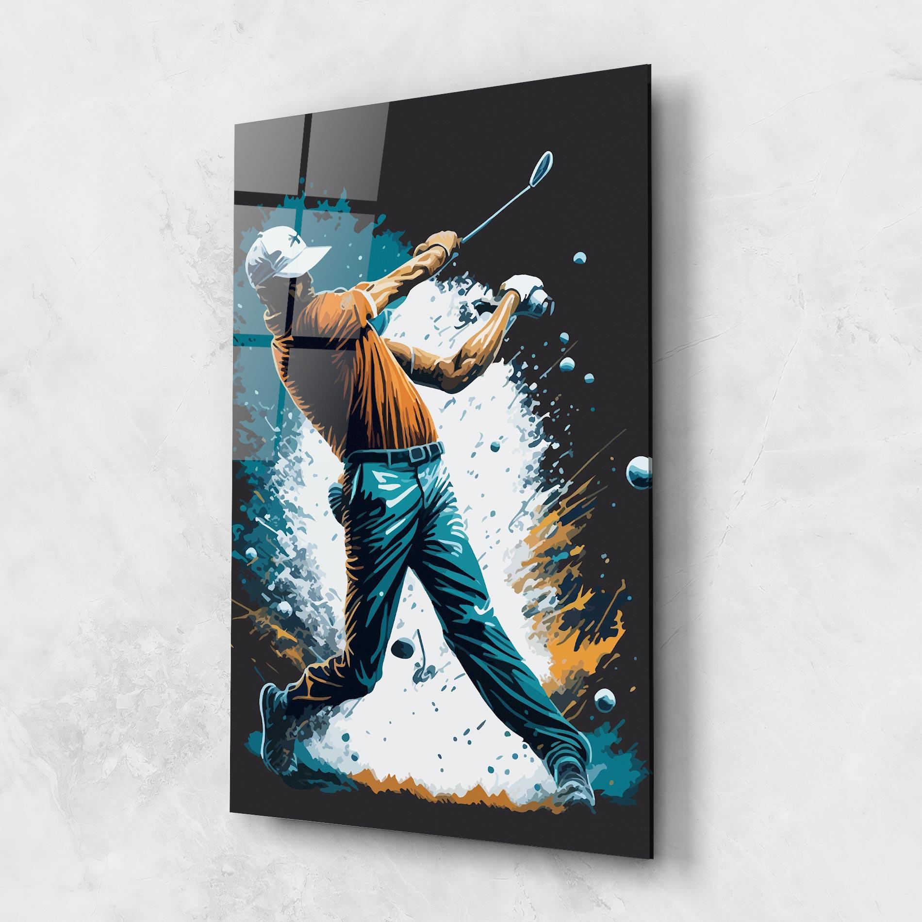 Glasbild Golf On Grey mockup 1