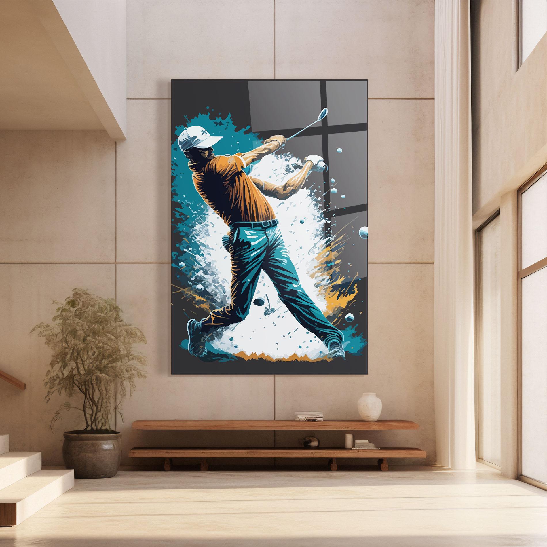 Glasbild Golf On Grey mockup 8