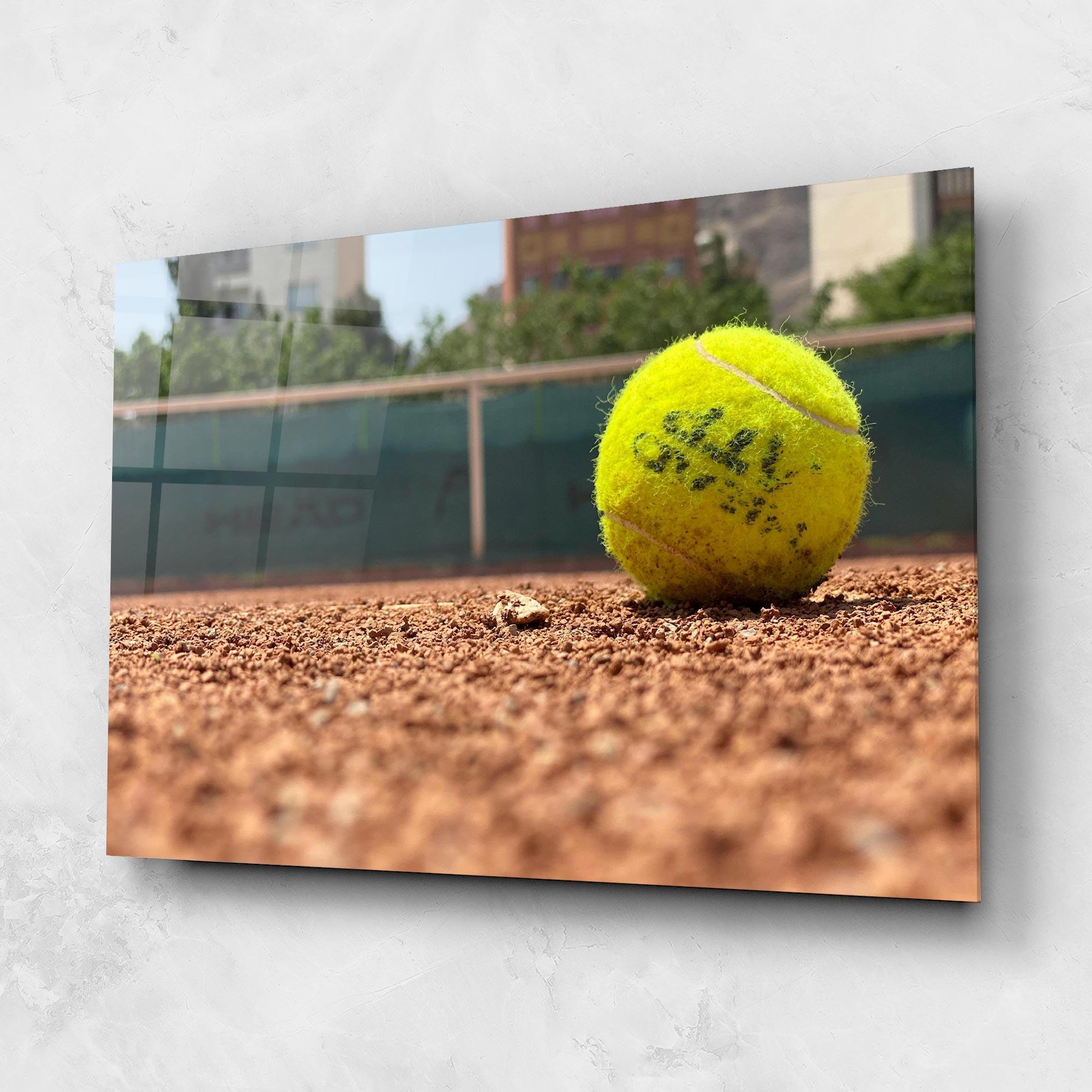 Glasbild Lost Tennis Ball mockup 1