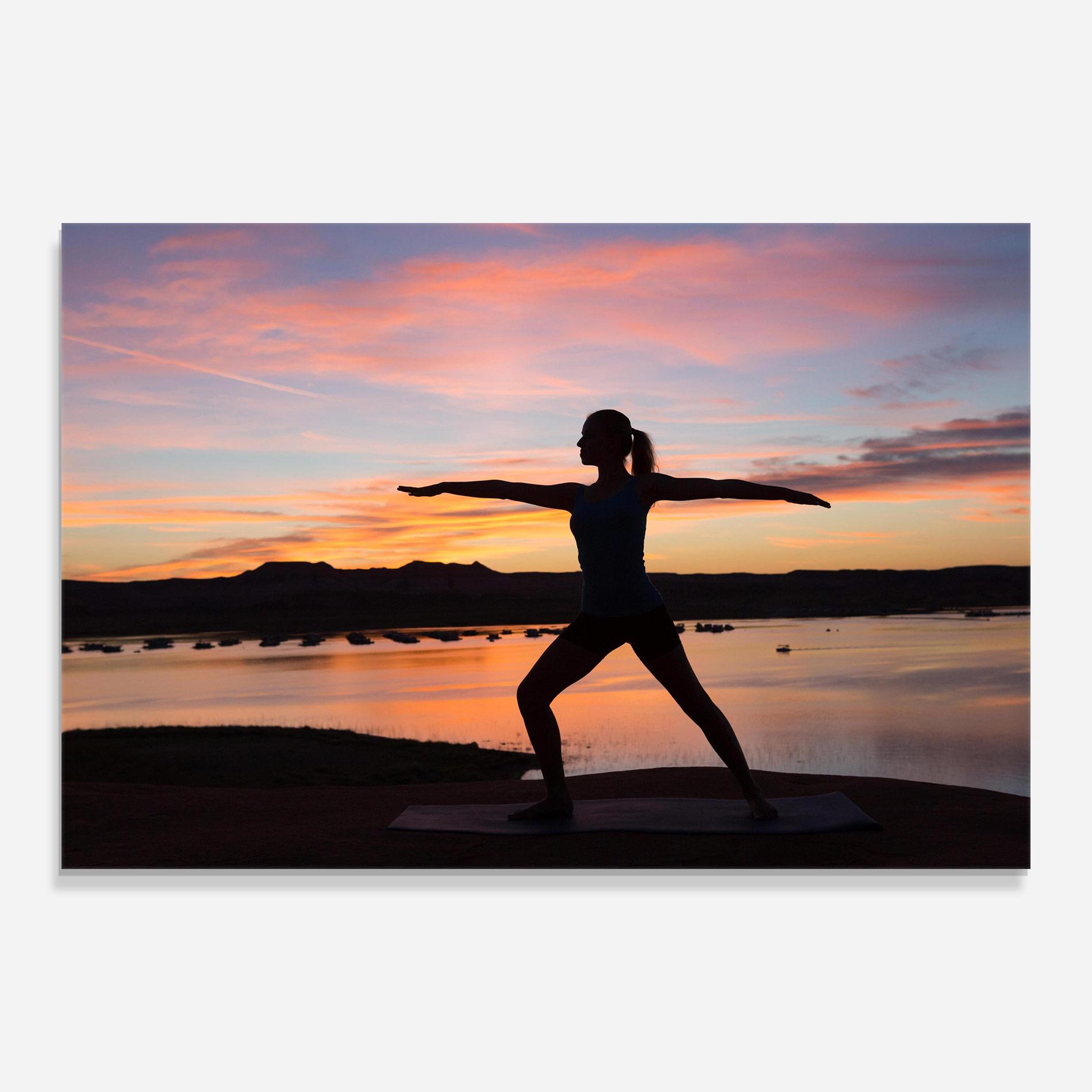 Glasbild Morning Yoga mockup 0